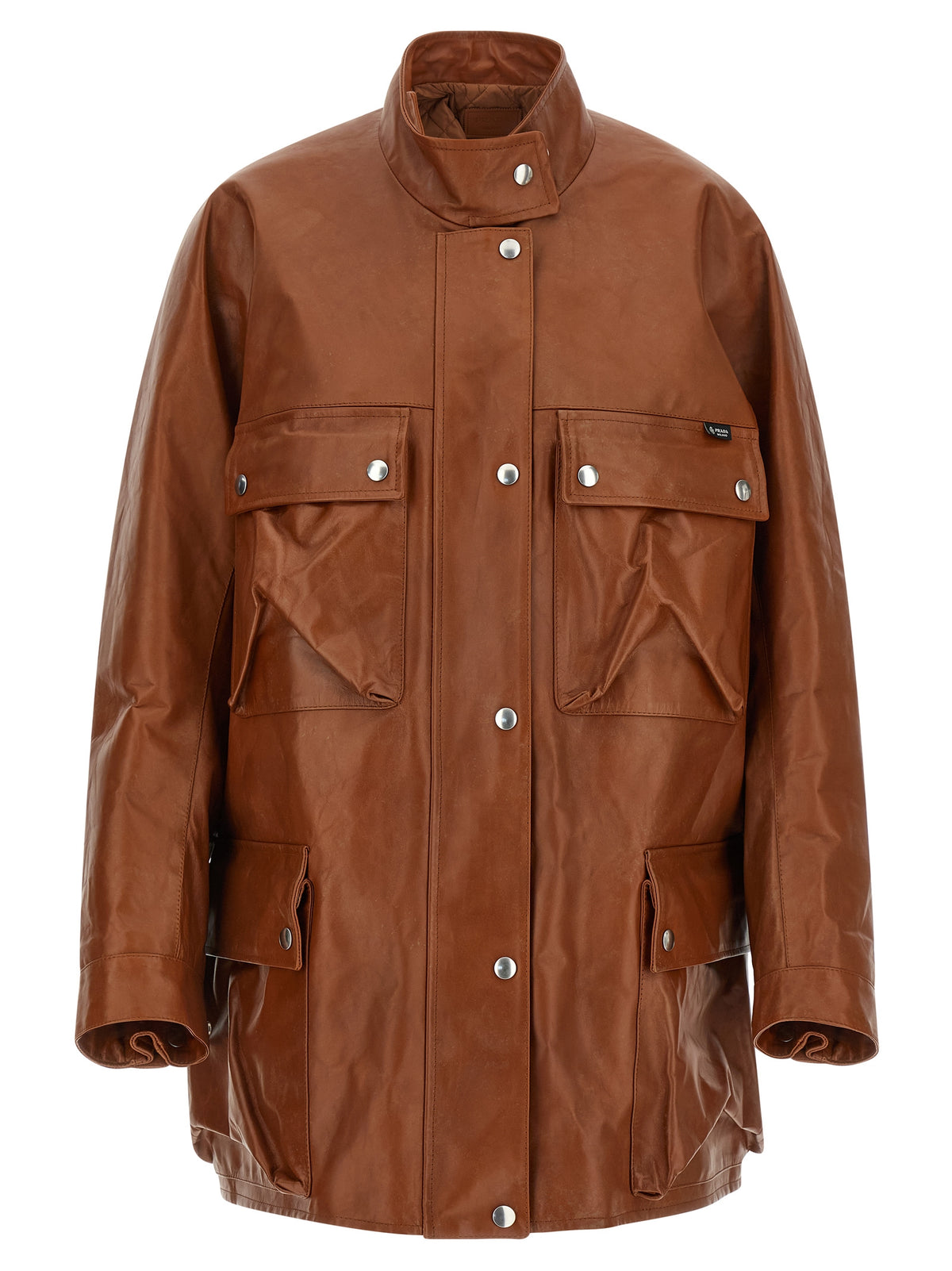 Prada Women Antiqued Leather Caban PRADA