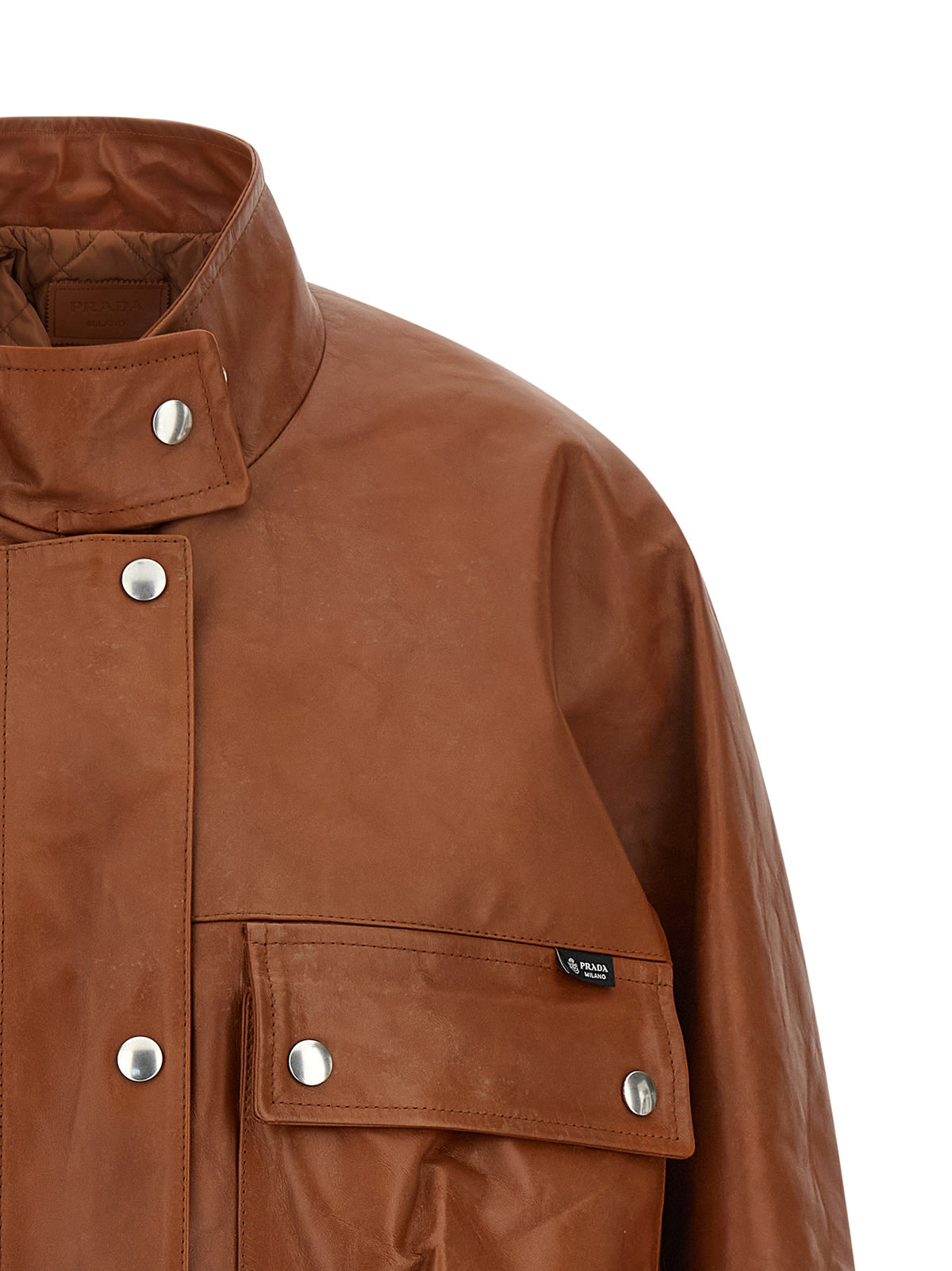 Prada Women Antiqued Leather Caban PRADA