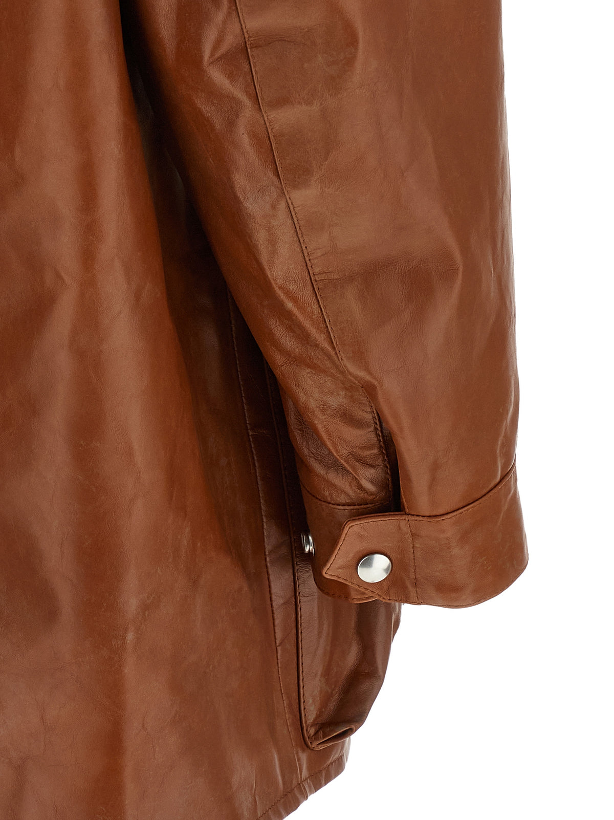 Prada Women Antiqued Leather Caban PRADA