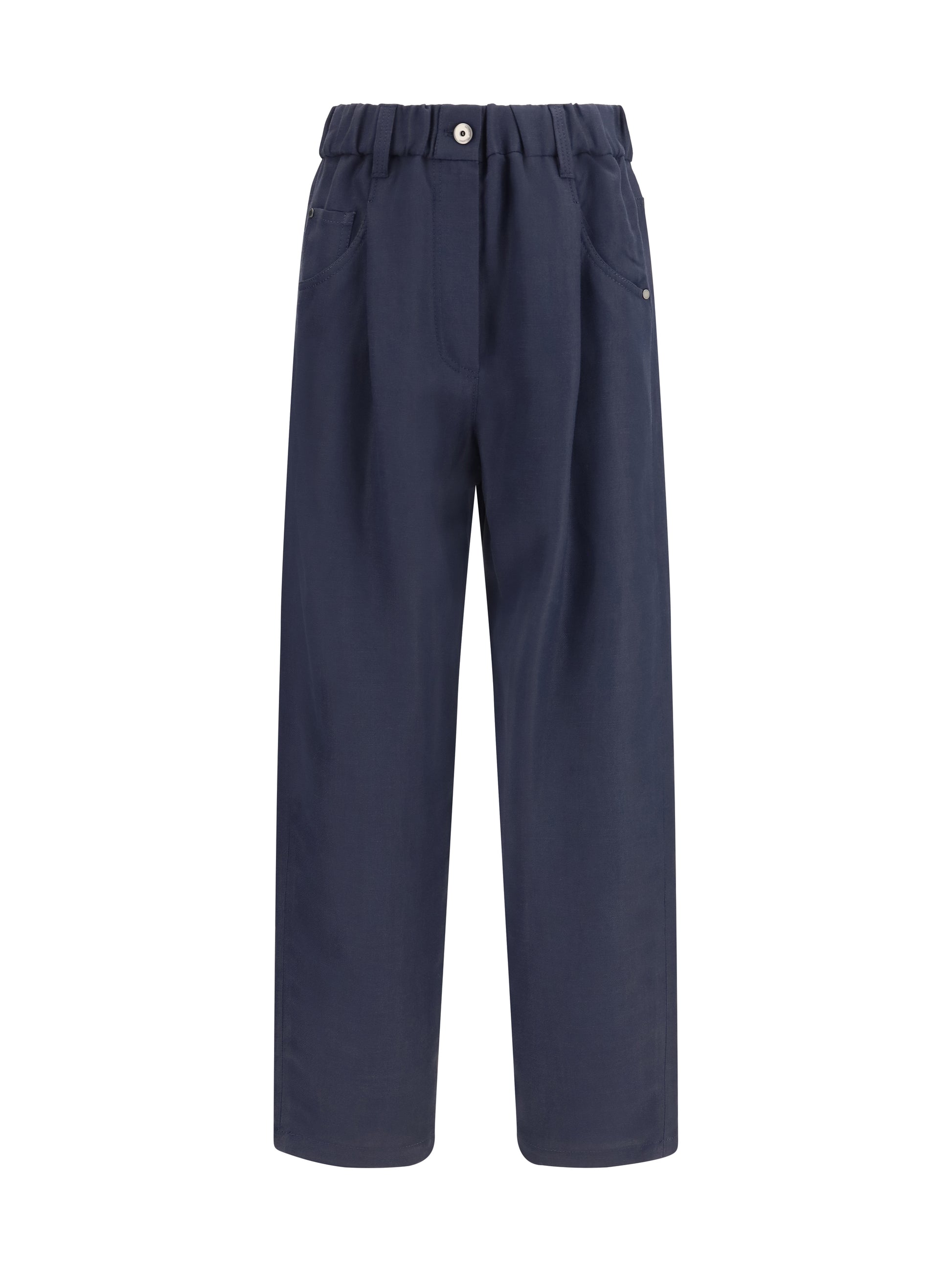 Brunello Cucinelli Women Mixed Linen Pants BRUNELLO CUCINELLI