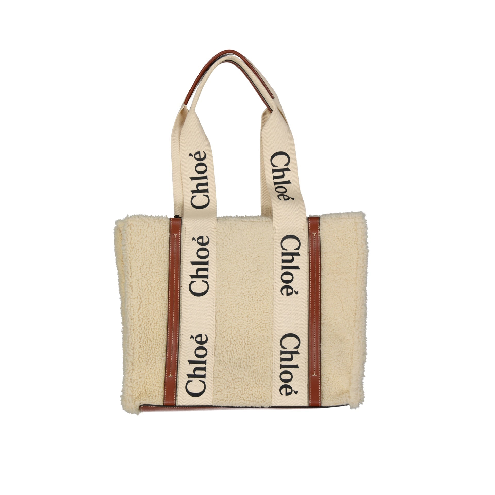 Chloe Woody Shearling Tote Bag Women CHLOE