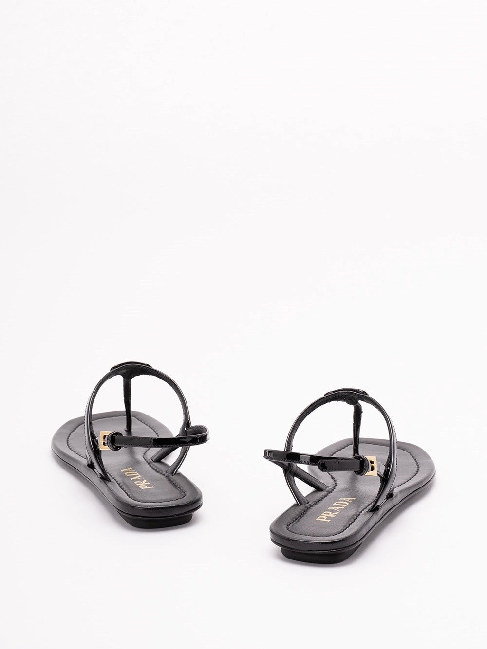 Prada Women Patent Leather Flat Sandals PRADA