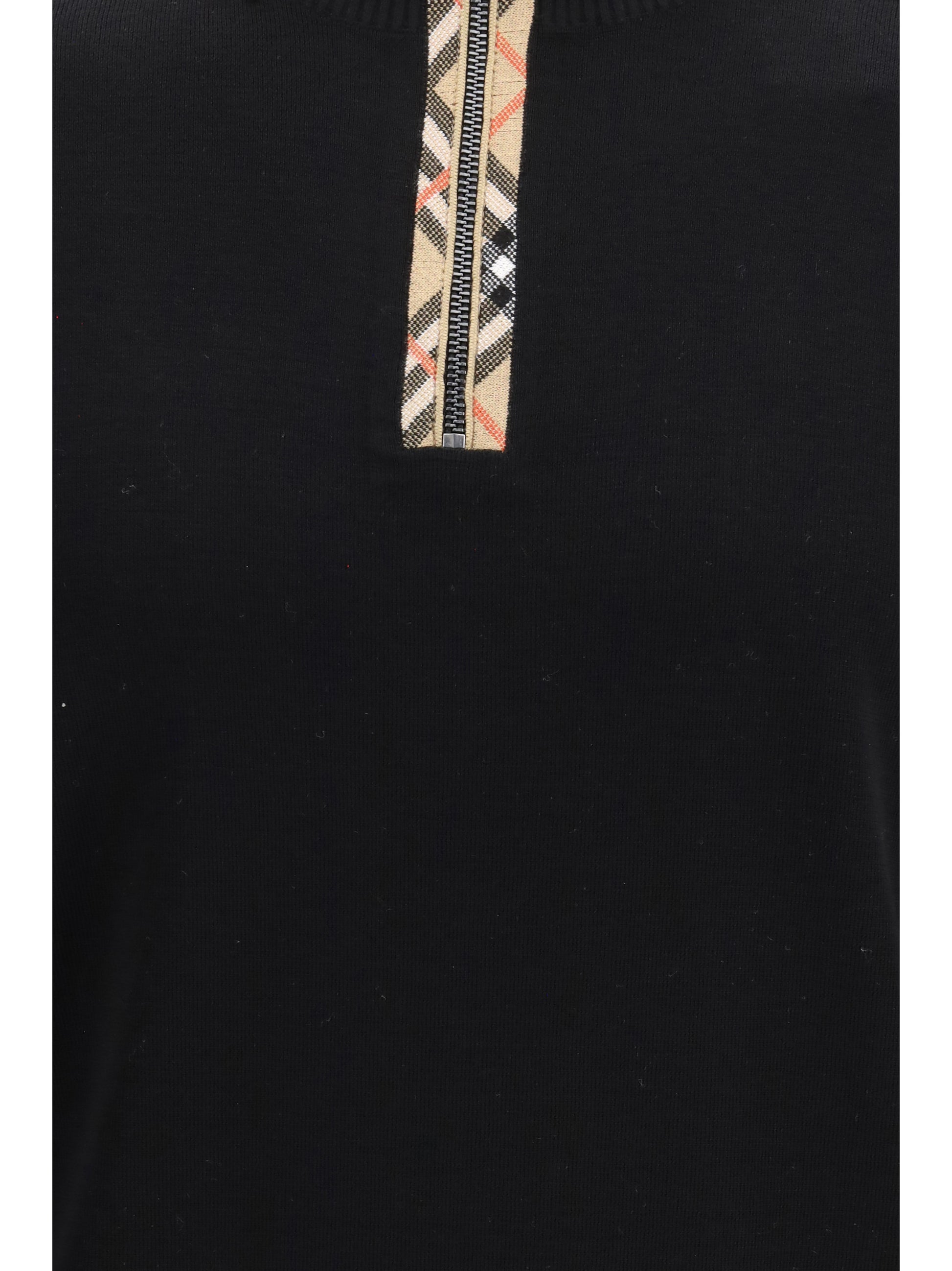 Burberry Men Check Wool Sweater BURBERRY