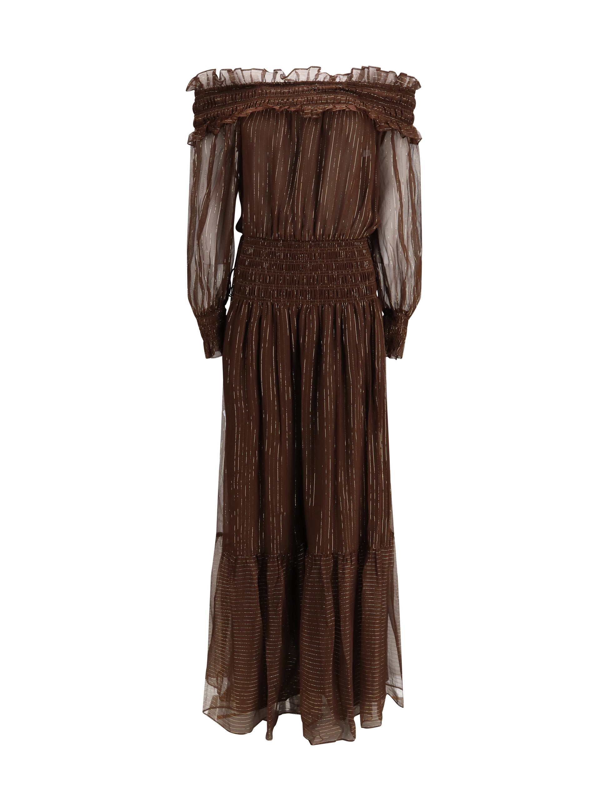 Self-Portrait Women Georgette Off Shoulder Maxi Dress SELF-PORTRAIT