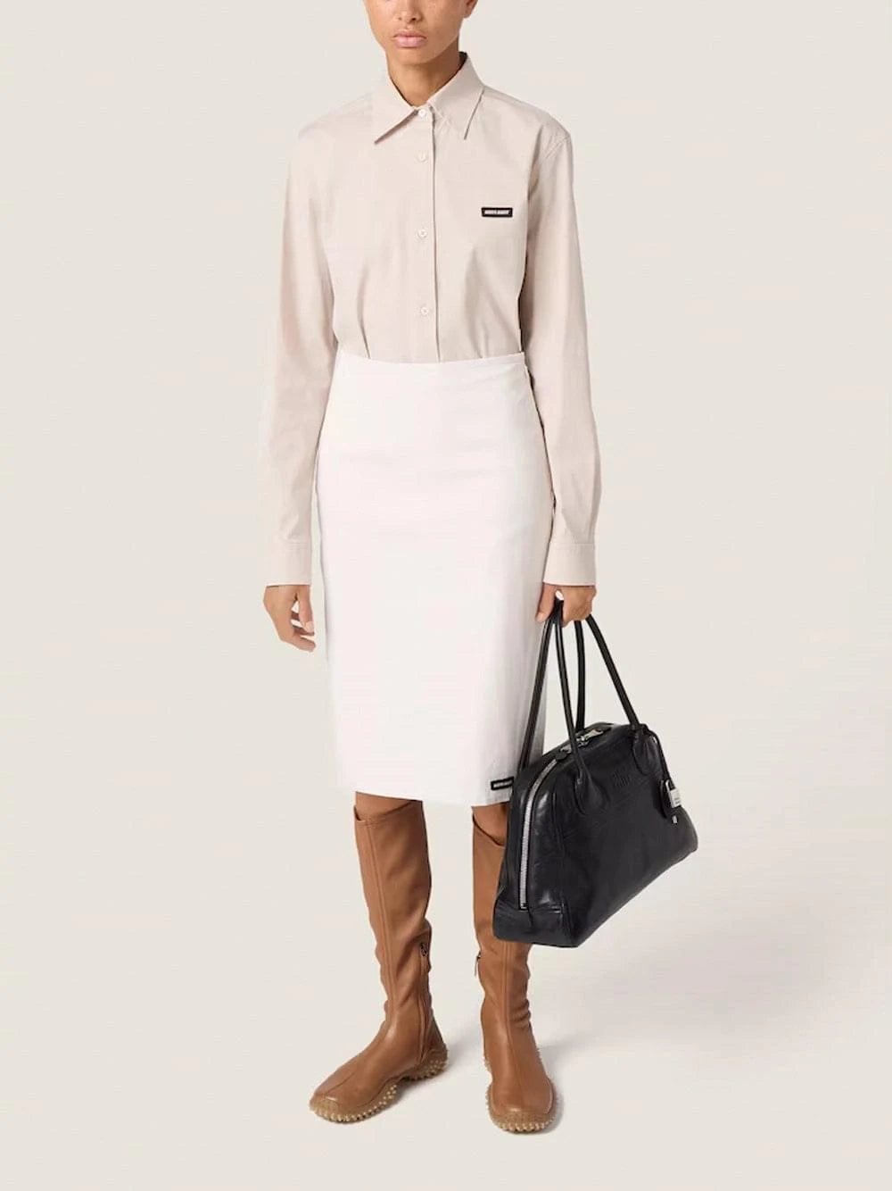 Miu Miu Women Popeline Stretch Shirt MIU MIU
