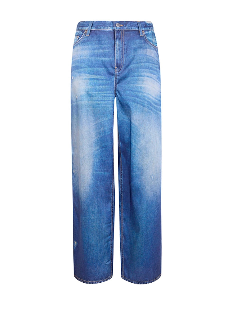 Golden Goose Women `Journey` Boyfriend Denim Pants With Print GOLDEN GOOSE