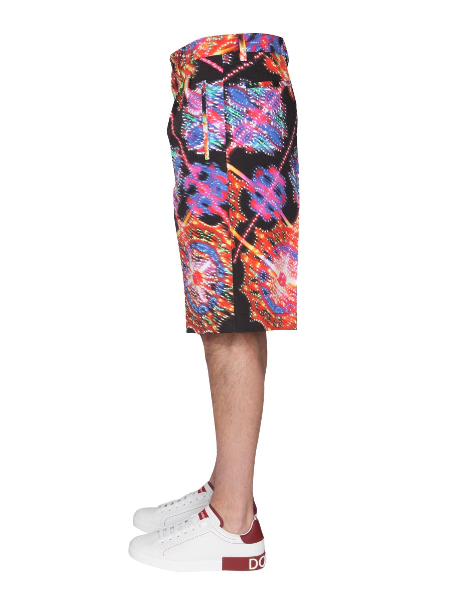 Dolce & Gabbana Men Bermuda With Luminary Print DOLCE & GABBANA