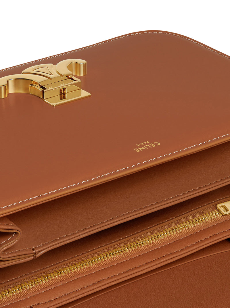 Celine Women Triomphe Classique Bag In Natural Tan Calf Leather CELINE
