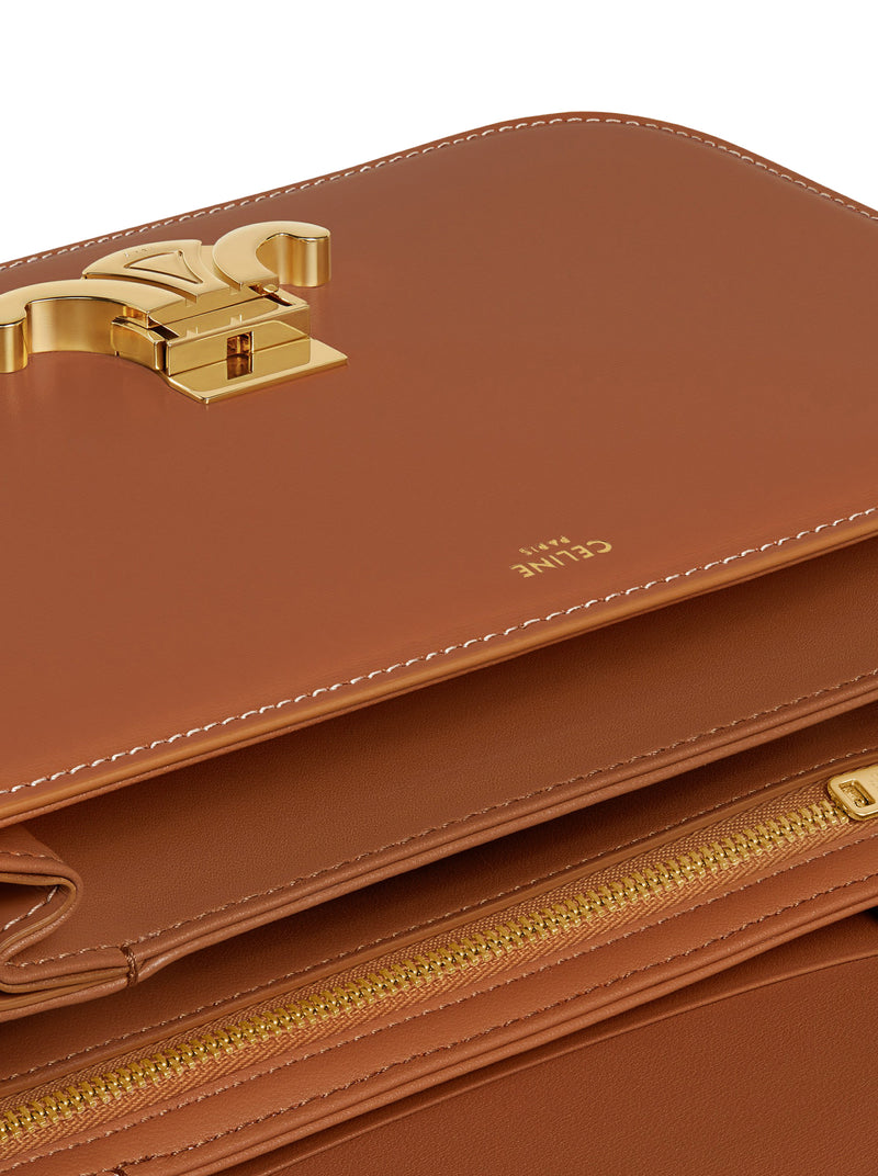 Celine Women Triomphe Classique Bag In Natural Tan Calf Leather CELINE