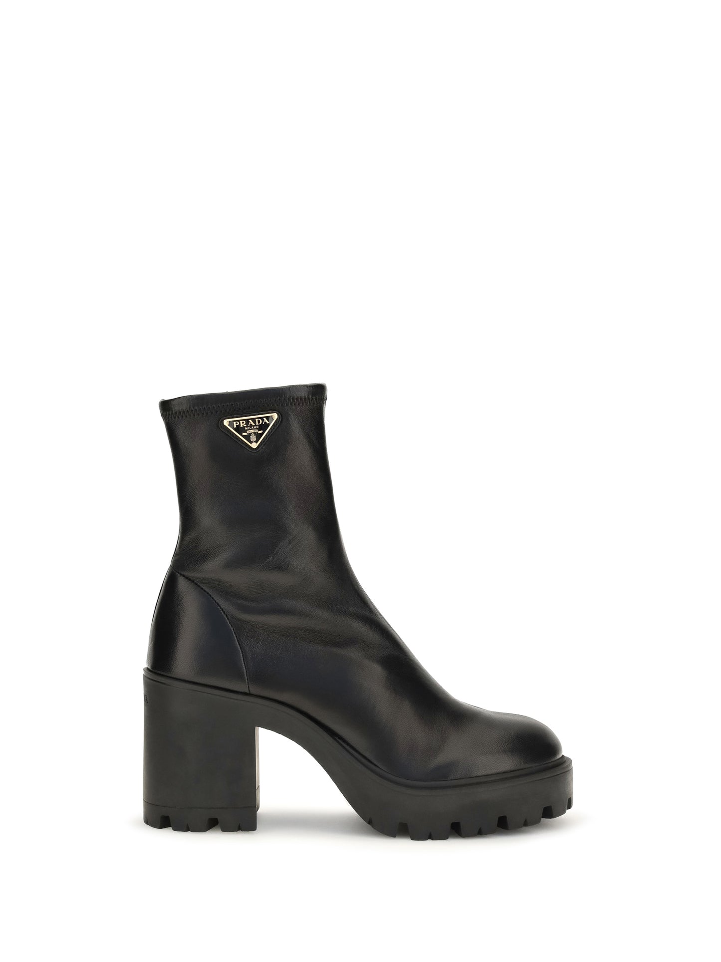 Prada Women Stretch Leather Platform Ankle Boots PRADA