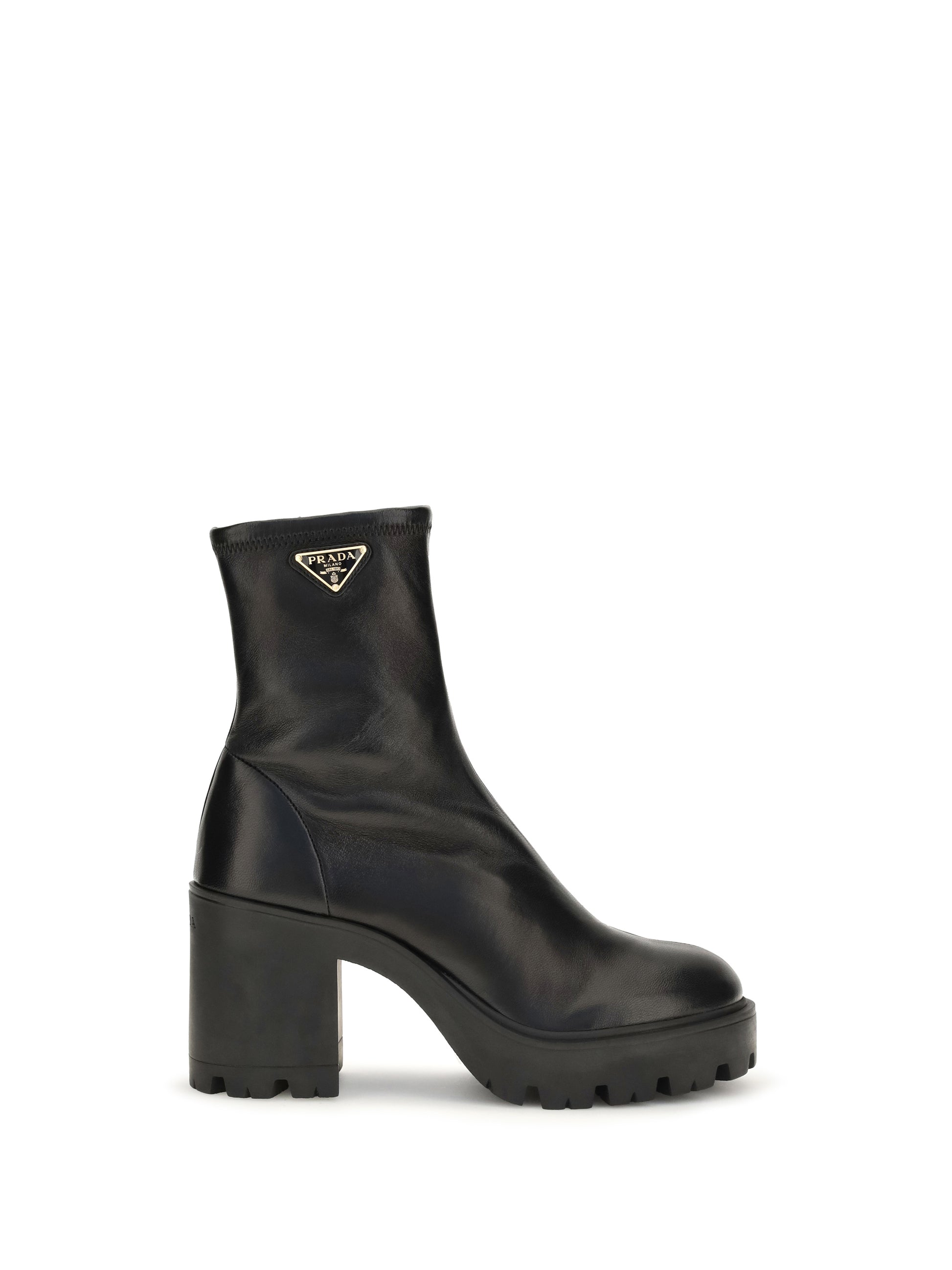 Prada Women Stretch Leather Platform Ankle Boots PRADA