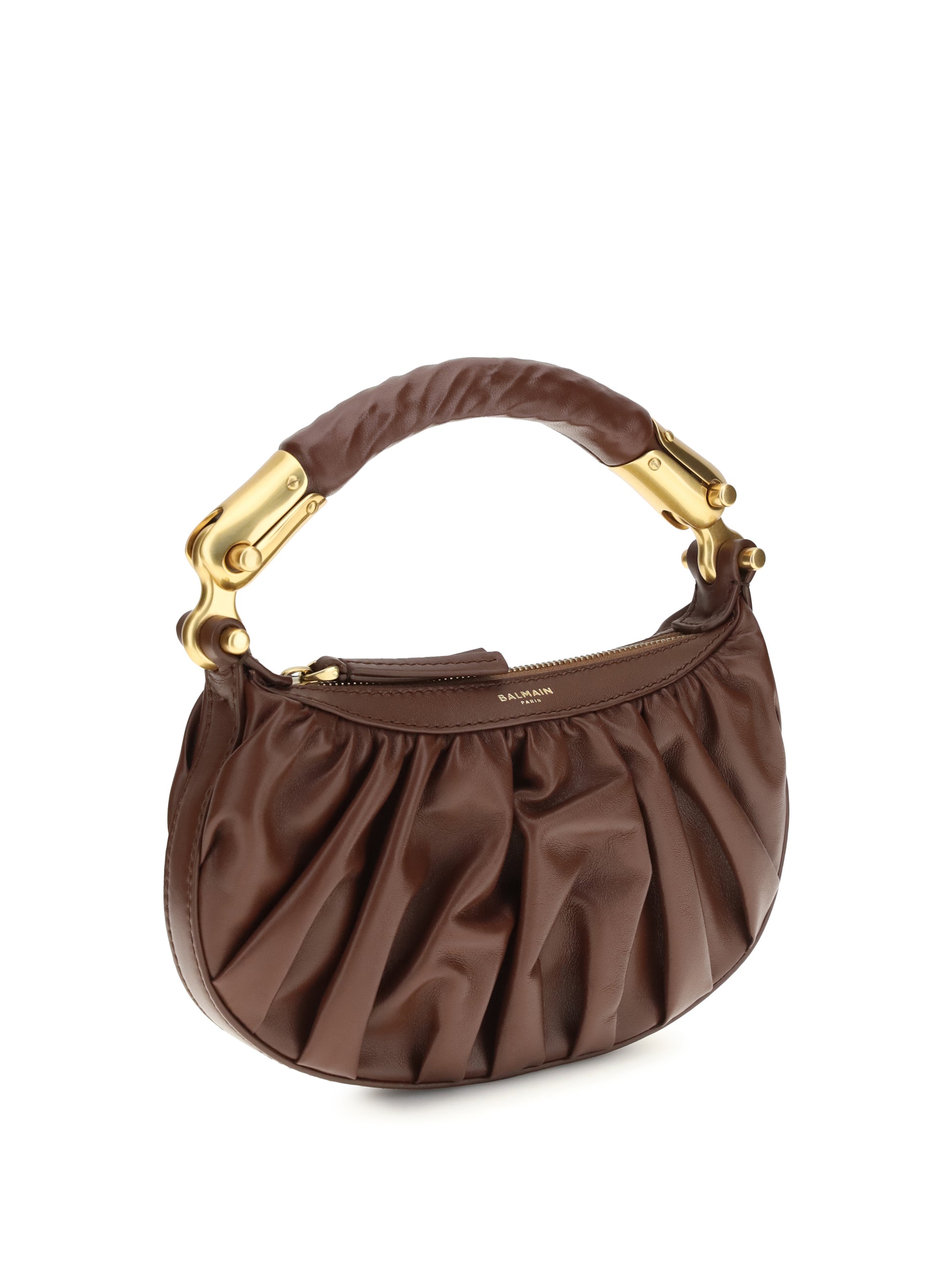 Balmain Women Ébène Mini Bag In Calfskin Leather BALMAIN