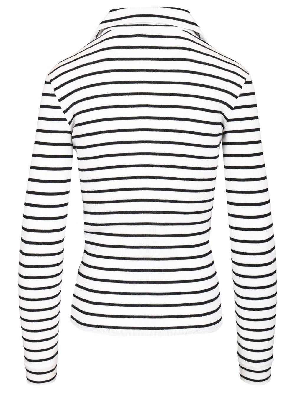 Celine Women Striped Silk Jersey Polo Shirt CELINE
