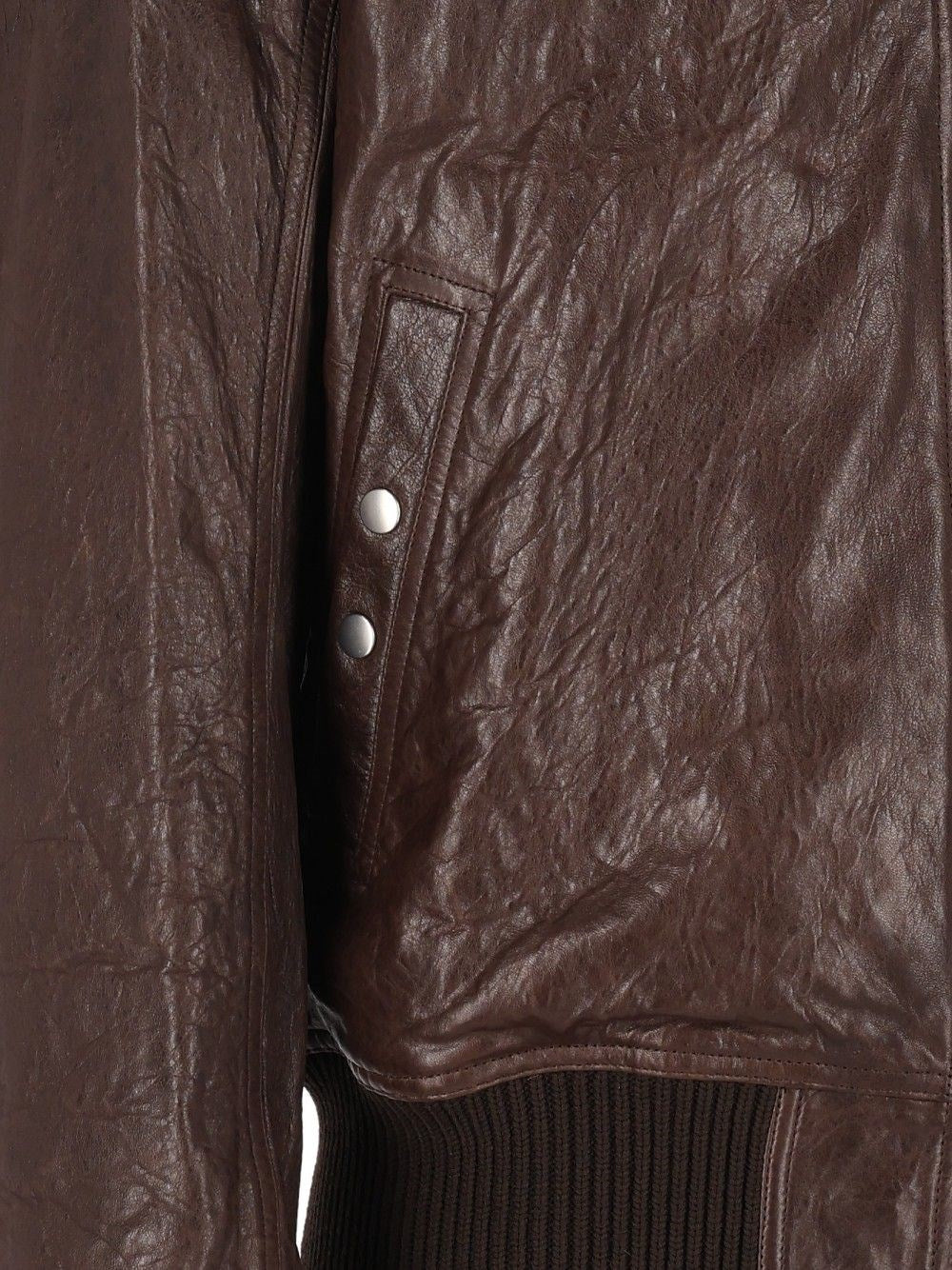Rick Owens Men Dracuflight Leather Blouson Jacket RICK OWENS