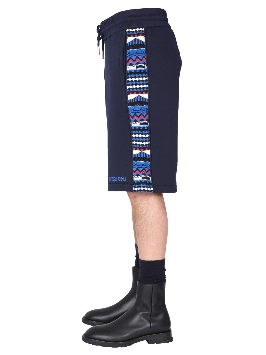 Missoni Men Embroidered Logo And Jacquard Insert Bermuda MISSONI