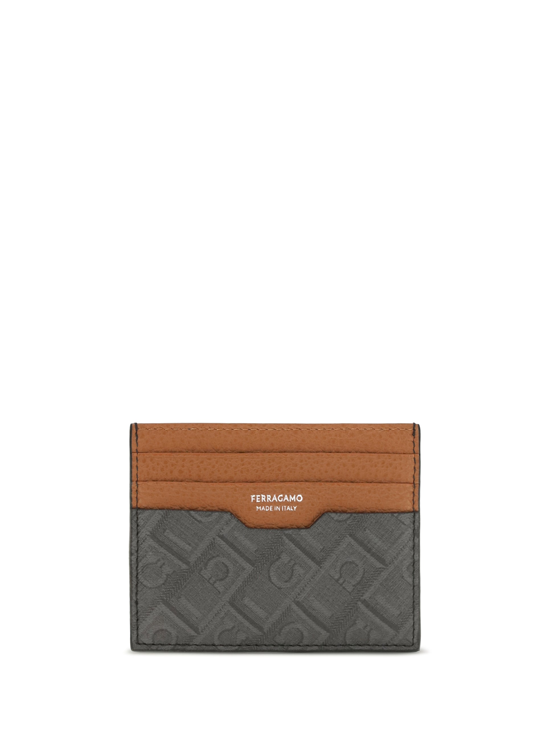 Ferragamo Men Monogram Leather Cardholder FERRAGAMO