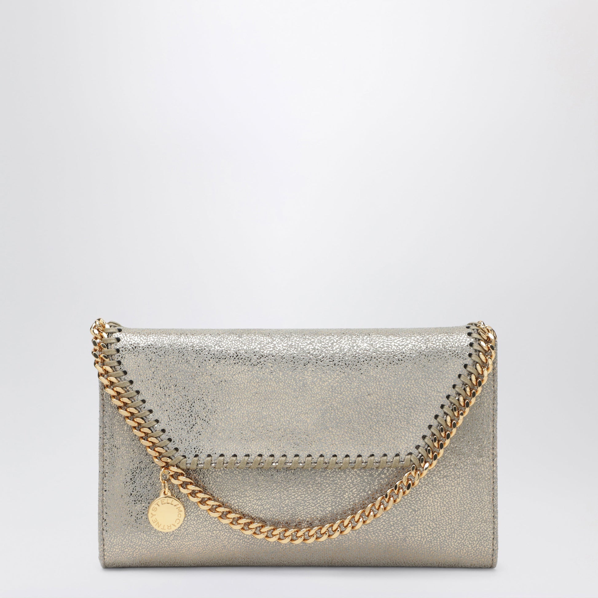 Stella Mccartney Falabella Chain Wallet In Metallic Pyrite Women STELLA MCCARTNEY
