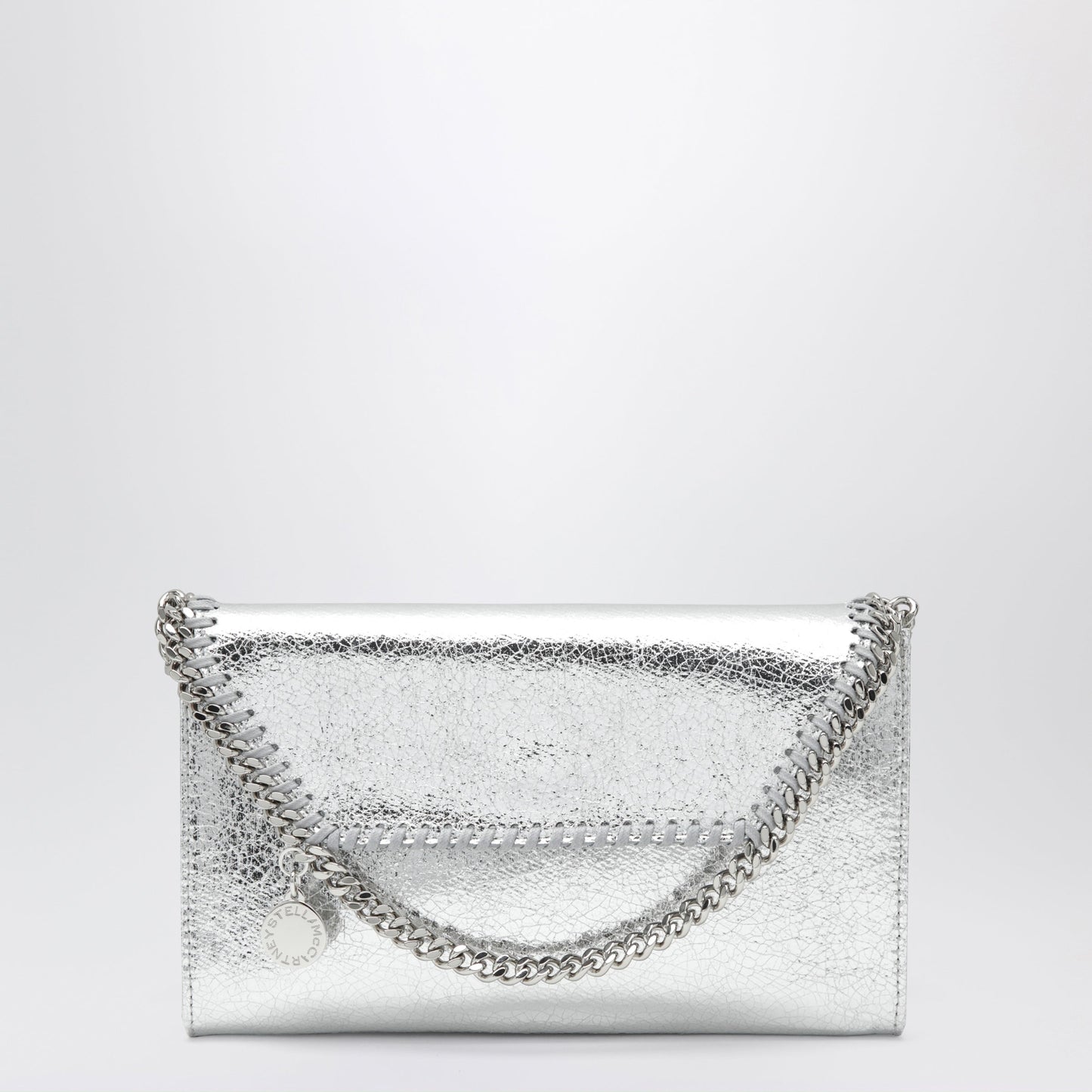 Stella Mccartney Falabella Metallic Silver Crossbody Wallet Bag Women STELLA MCCARTNEY