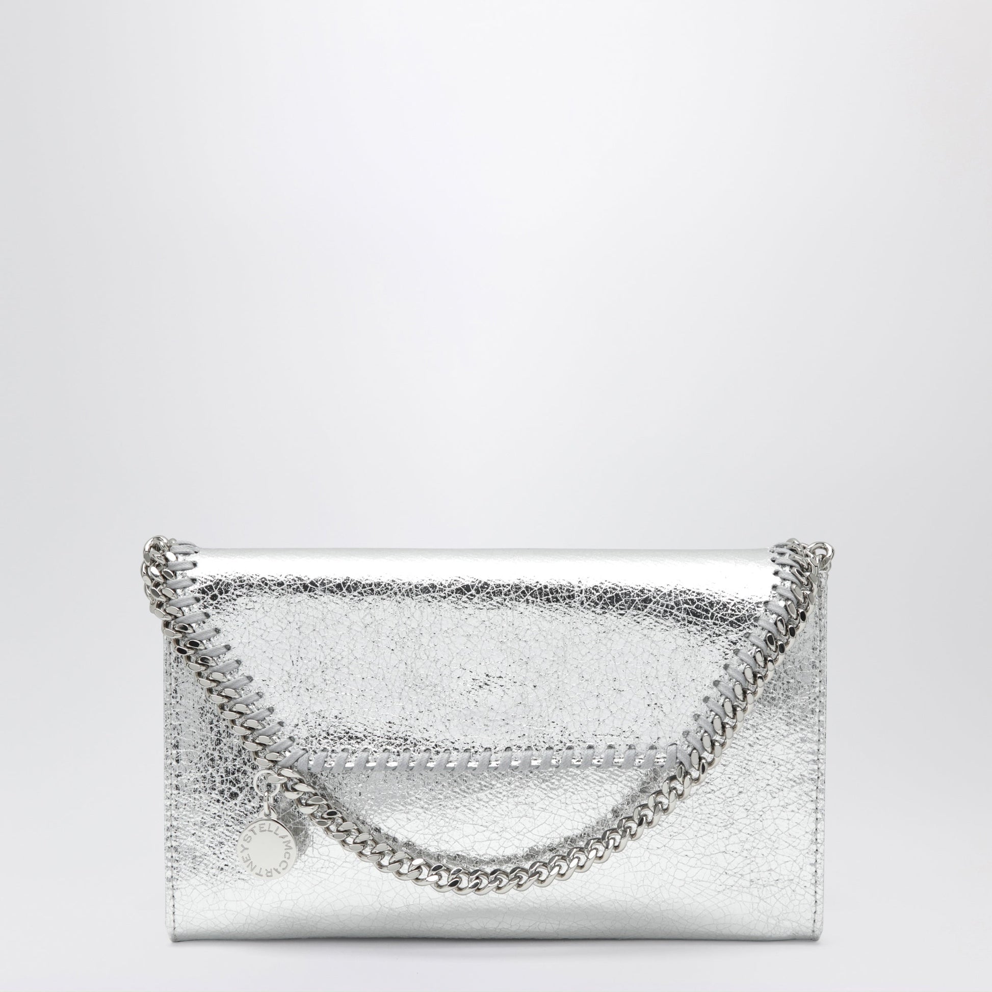 Stella Mccartney Falabella Metallic Silver Crossbody Wallet Bag Women STELLA MCCARTNEY