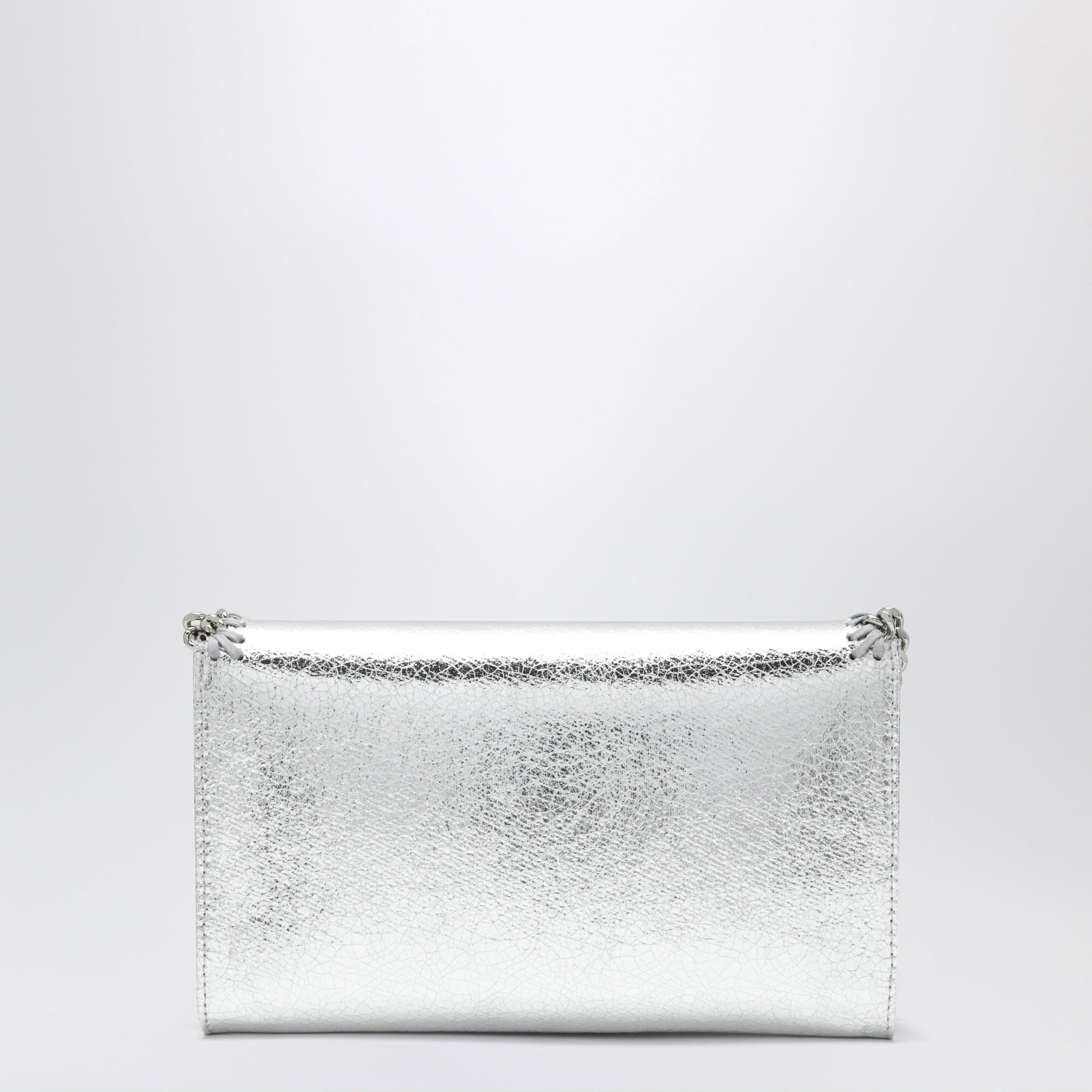 Stella Mccartney Falabella Metallic Silver Crossbody Wallet Bag Women STELLA MCCARTNEY