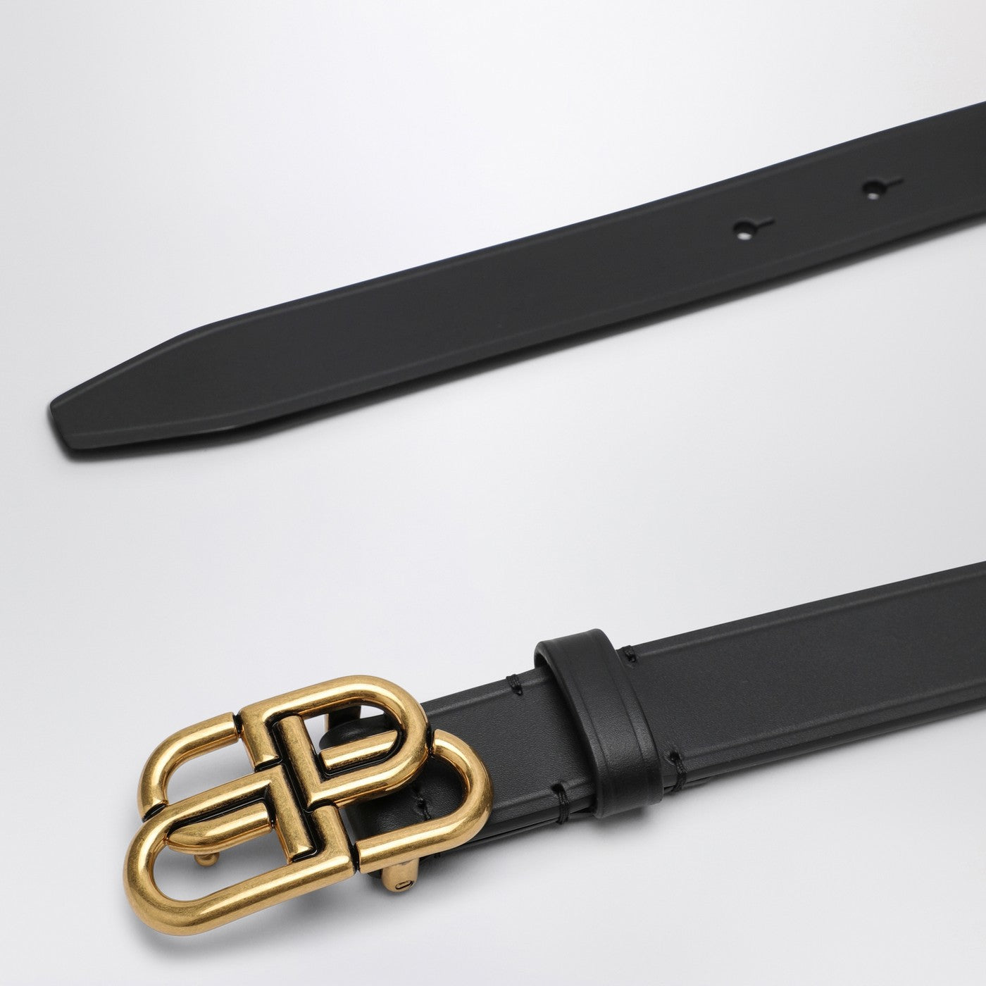 Balenciaga Black Leather Bb Belt Women BALENCIAGA