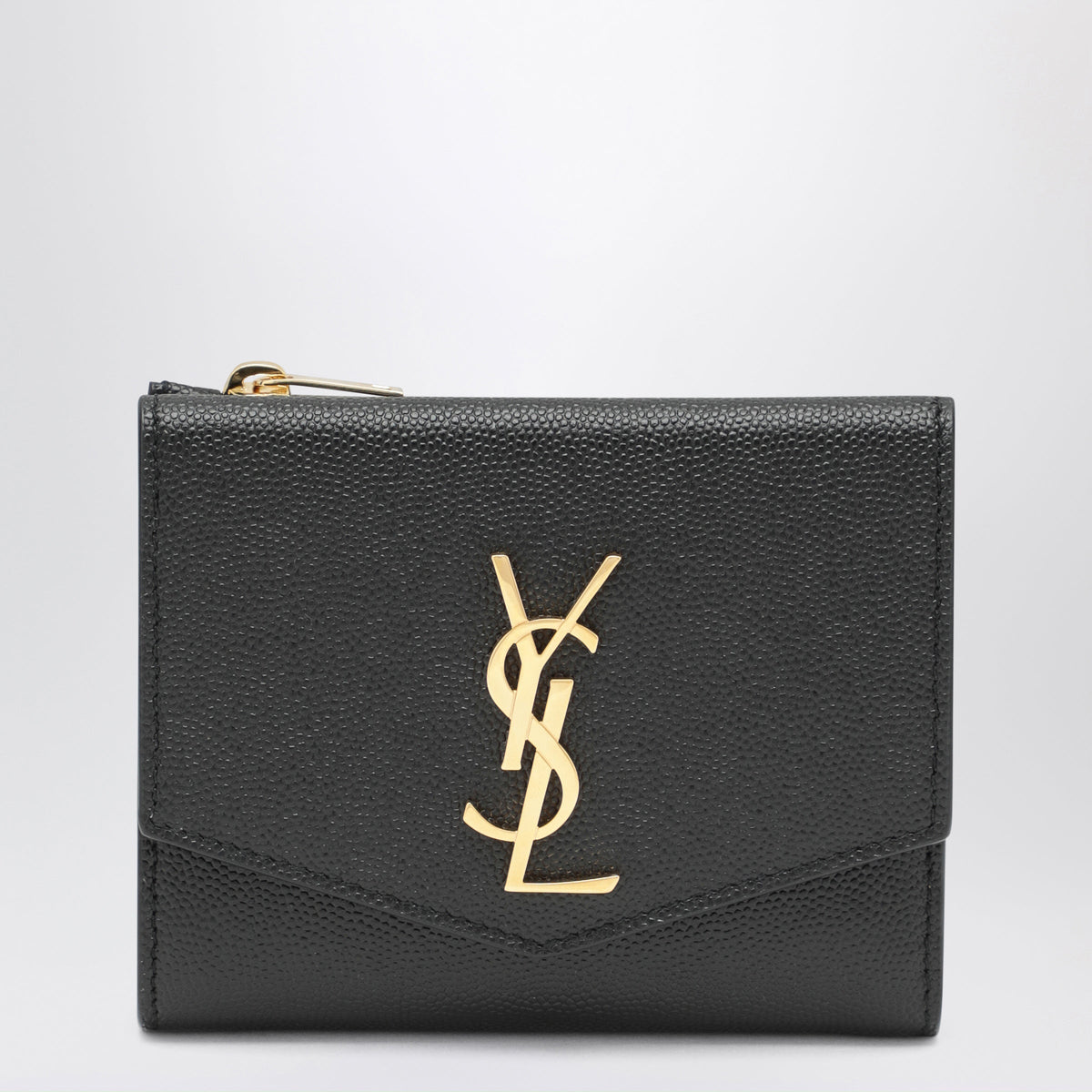 Saint Laurent Uptown Black Embossed Leather Wallet Women SAINT LAURENT