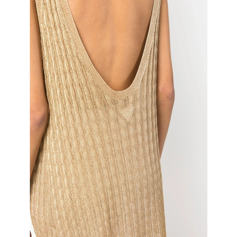 Prada Gold Knitwear - Knitted Dresses Women PRADA