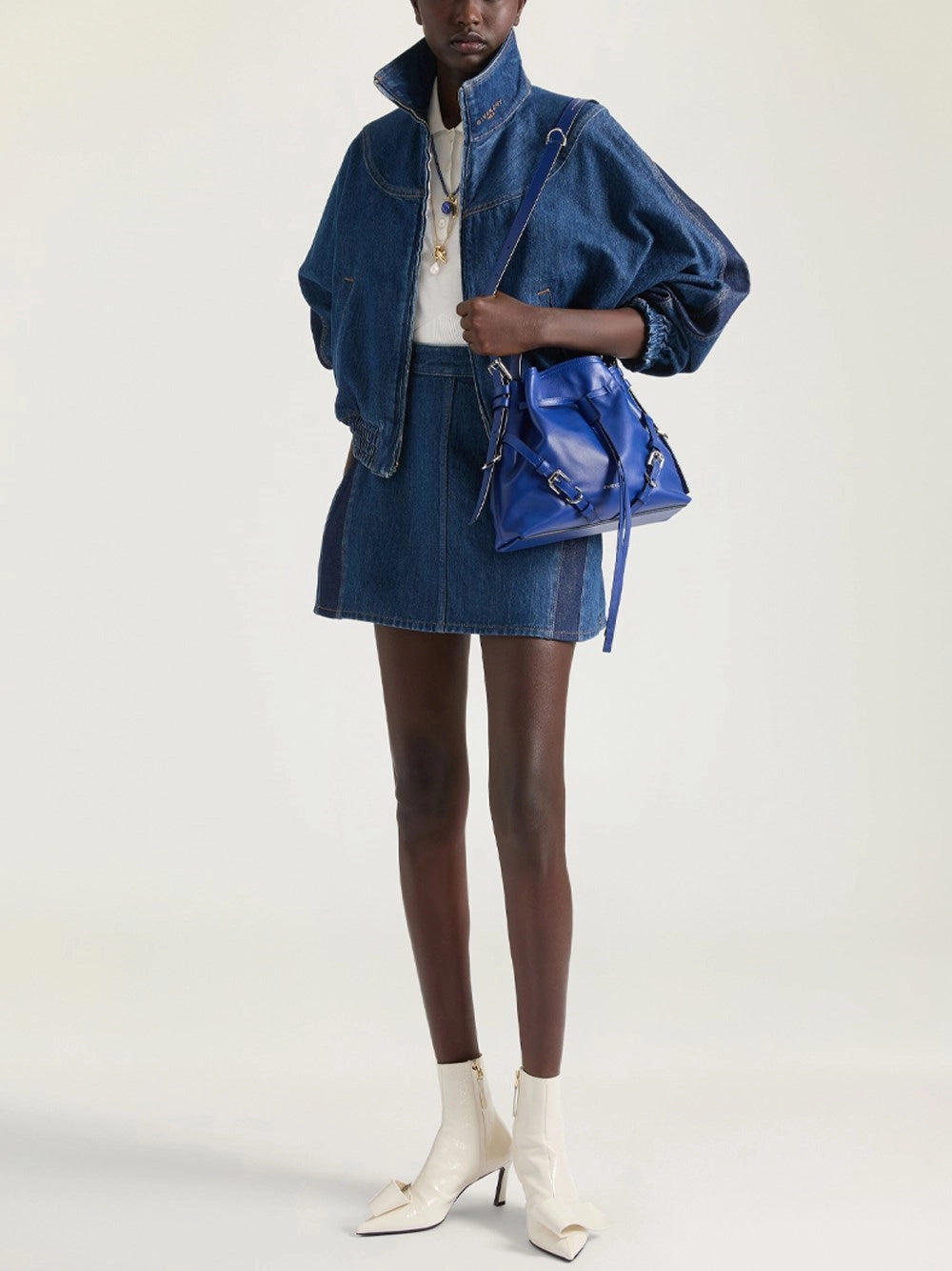 Givenchy Women Denim Bomber Jacket GIVENCHY
