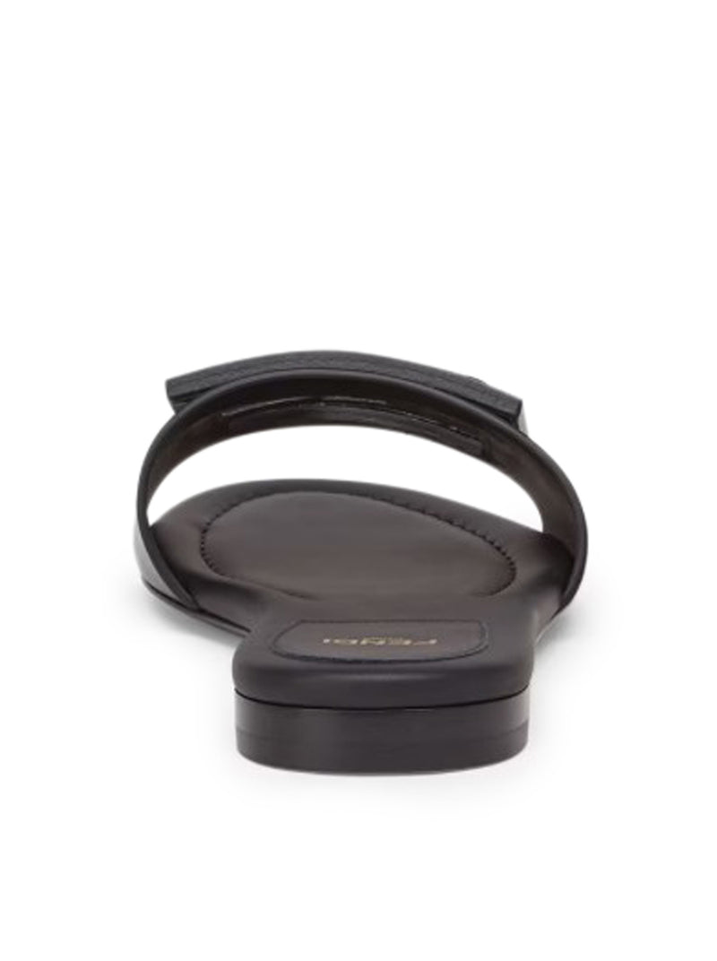 Fendi Women Slide Baguette In Black Leather FENDI