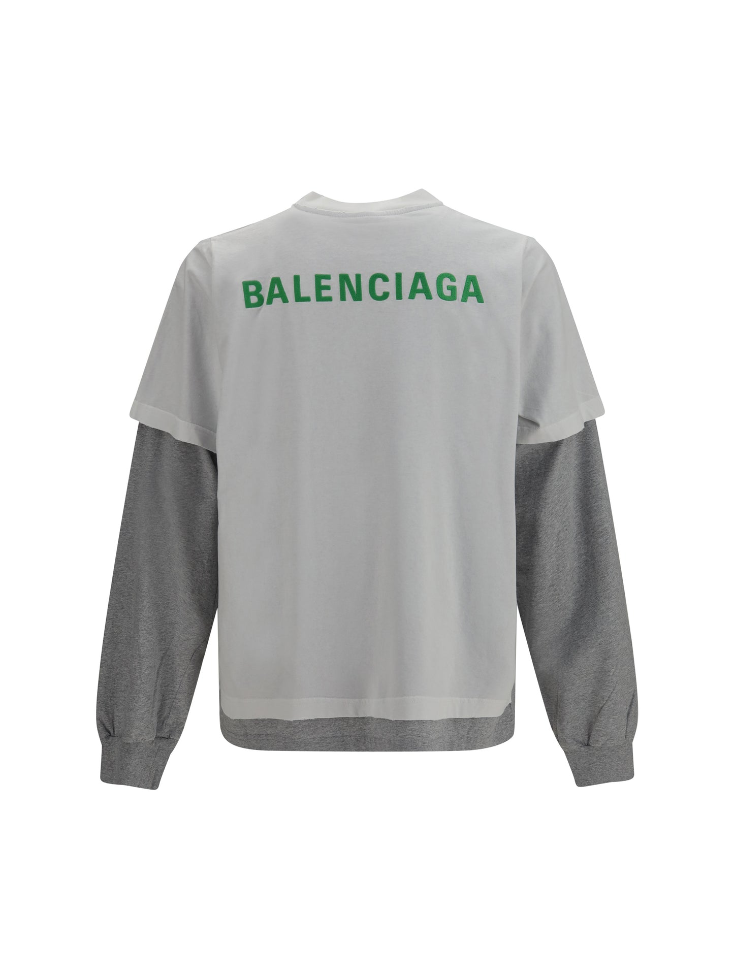 Balenciaga Men Double-Sleeve Cotton T-Shirt BALENCIAGA