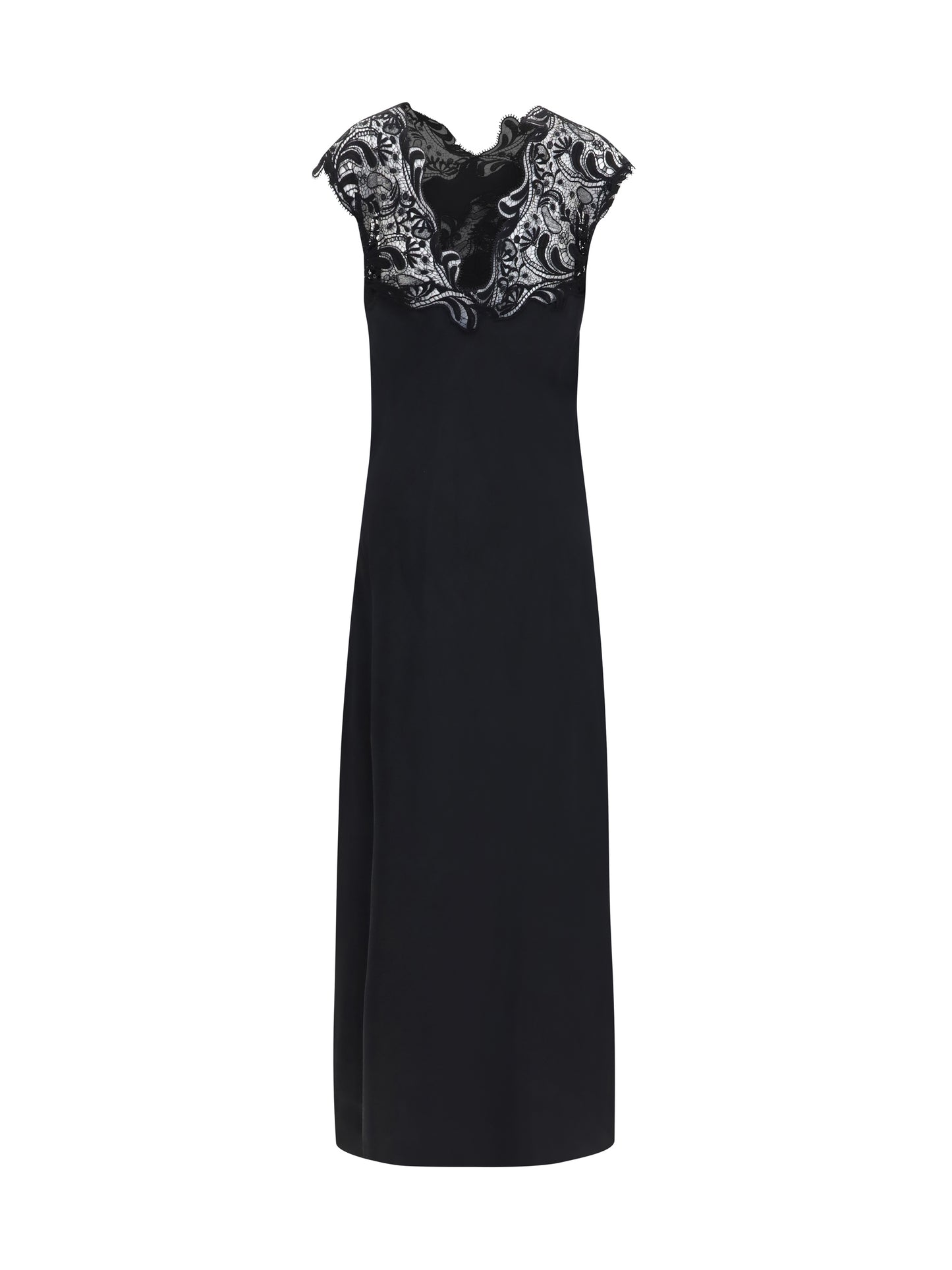 Ferragamo Women Silk Dress With Lace FERRAGAMO
