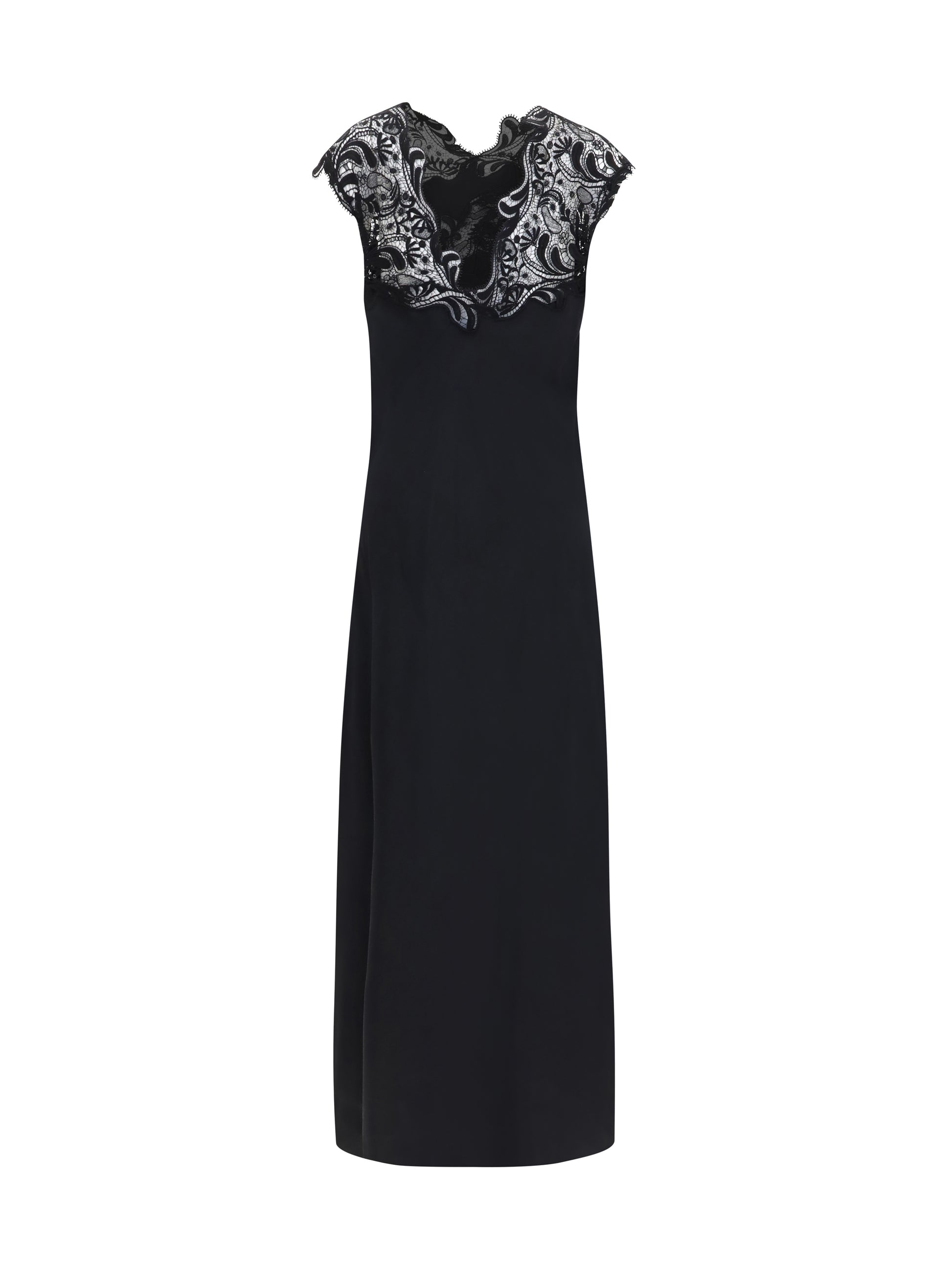 Ferragamo Women Silk Dress With Lace FERRAGAMO