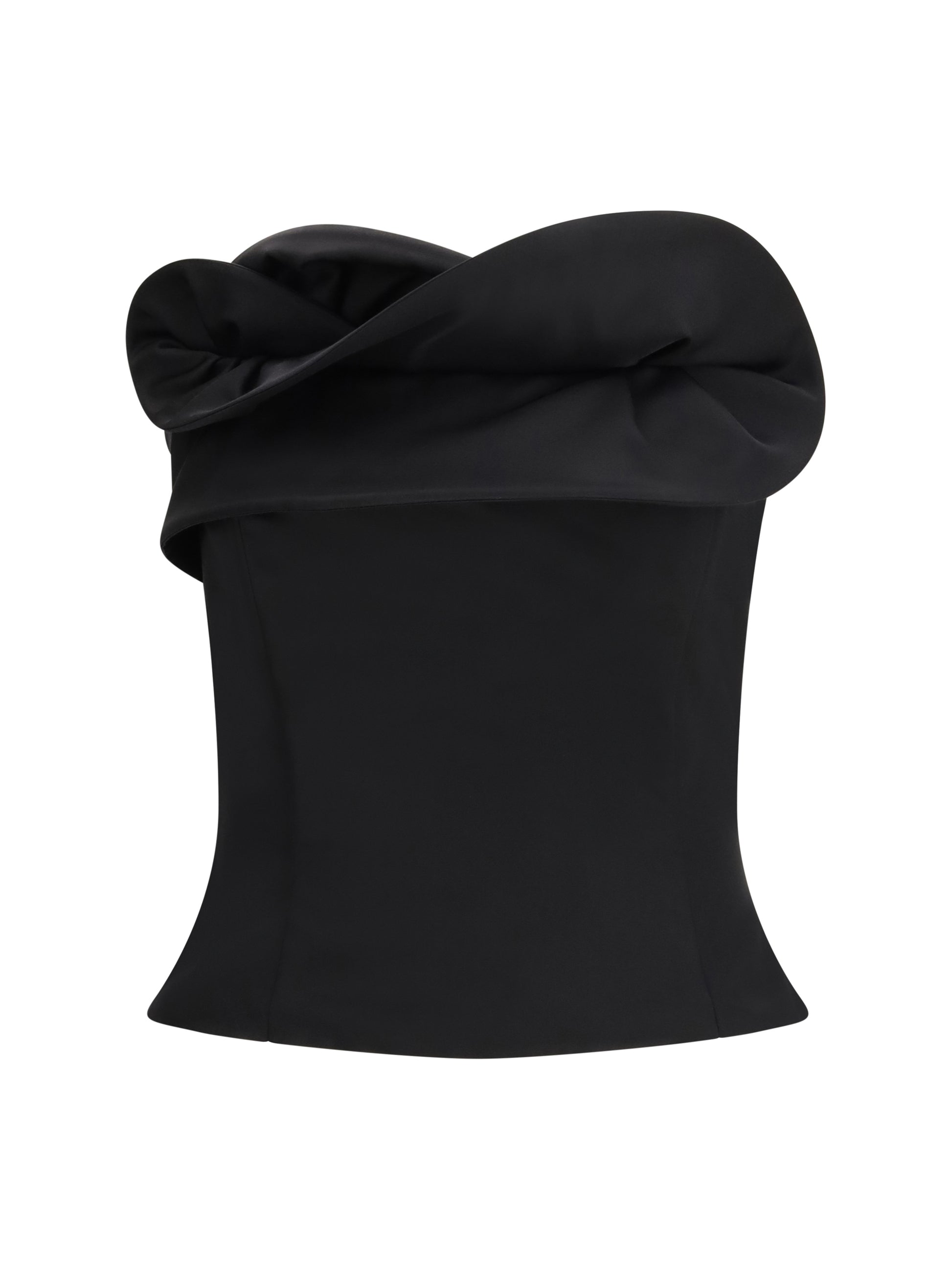 Magda Butrym Women Wool And Silk Corset Top With Sculptural Neckline MAGDA BUTRYM