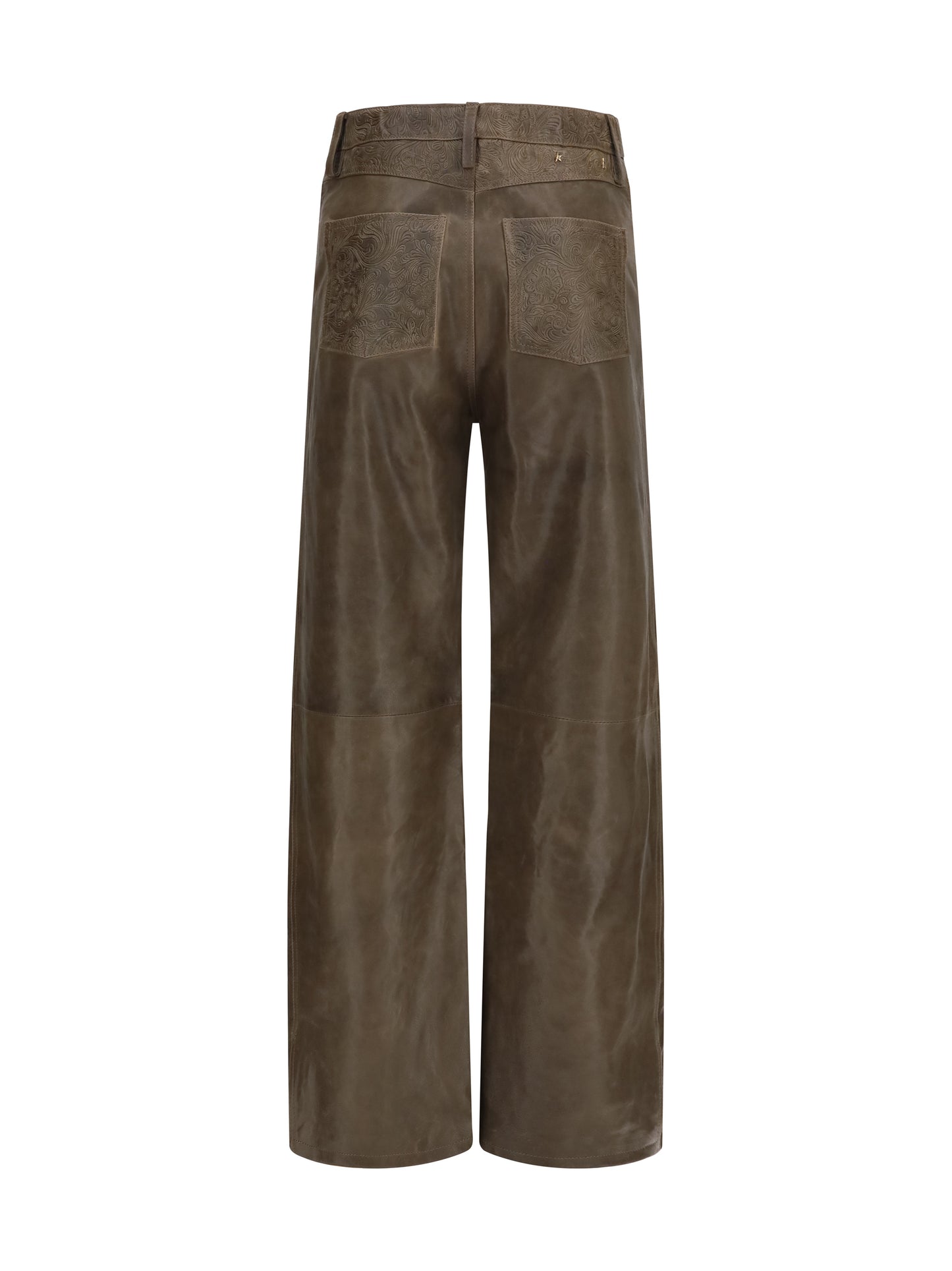 Golden Goose Women Melany Leather Pants With Embroidery GOLDEN GOOSE