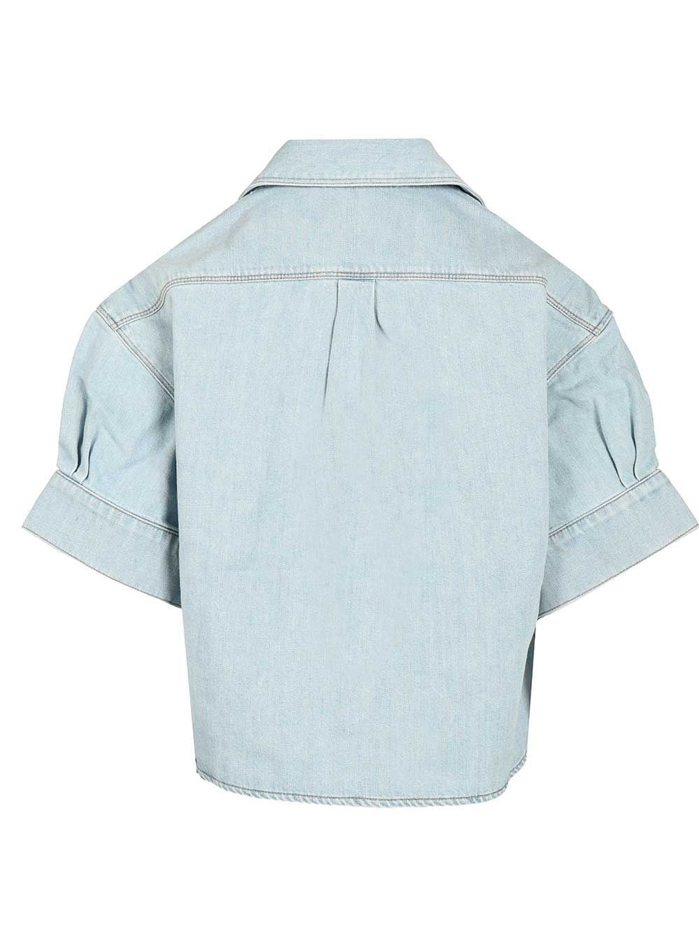 Loewe Paula's Ibiza Women Short-Sleeved Denim Shirt LOEWE