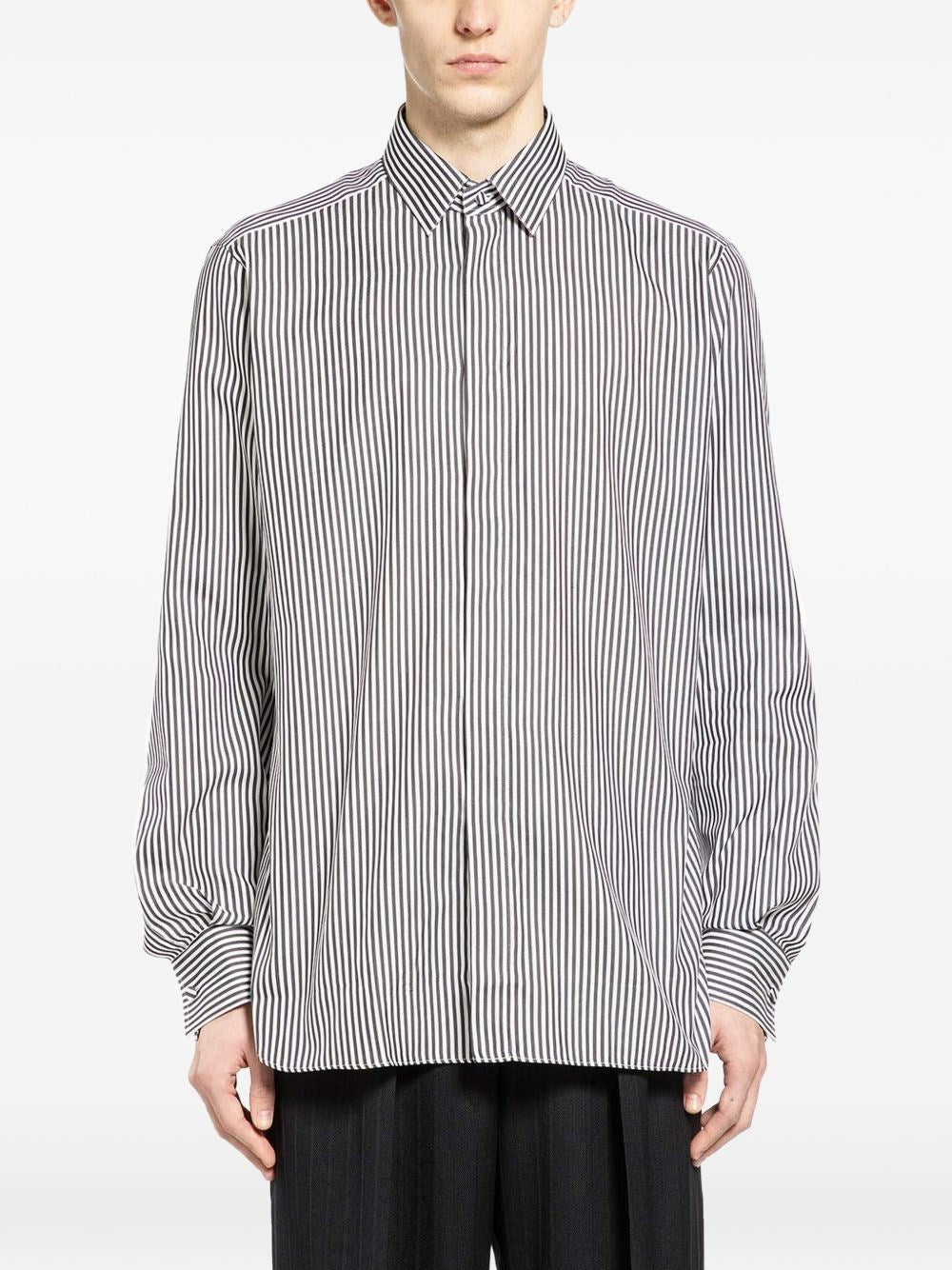 Tom Ford Men Silk Cotton Ladder Stripe Classic Fit Shirt TOM FORD