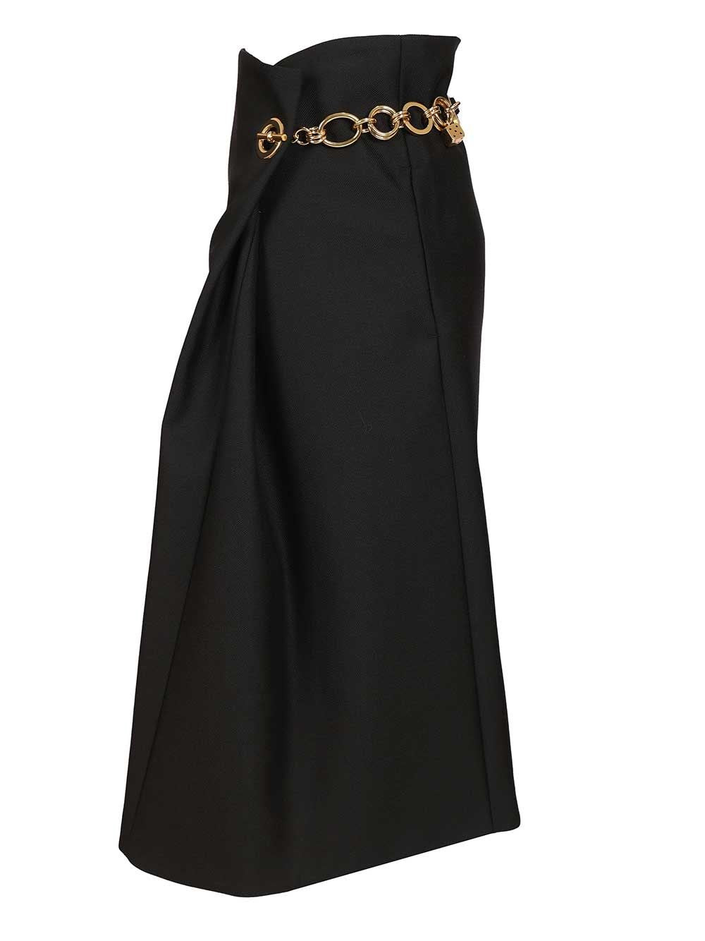 Celine Women Mohair Wool Midi Skirt CELINE