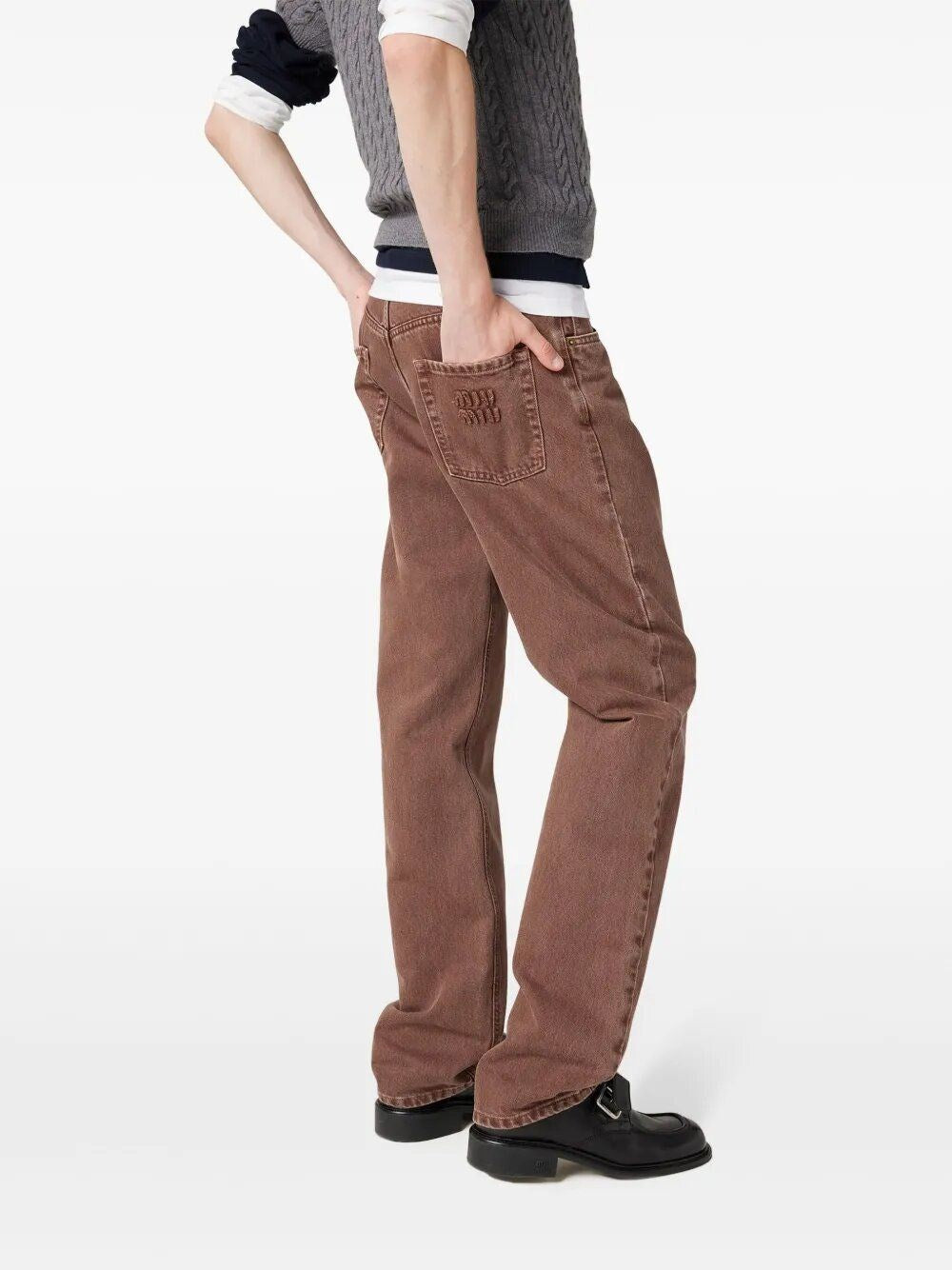 Miu Miu Women Five-Pocket Bull Denim Trousers MIU MIU