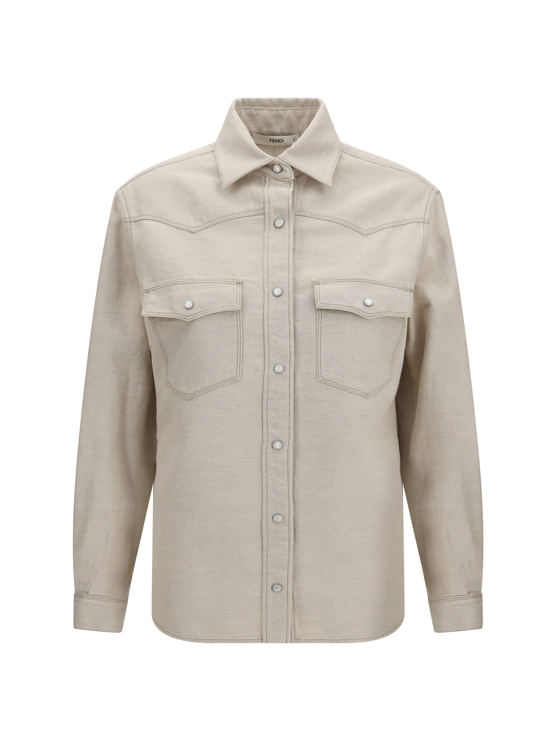 Fendi Women Selleria Denim Western Shirt FENDI