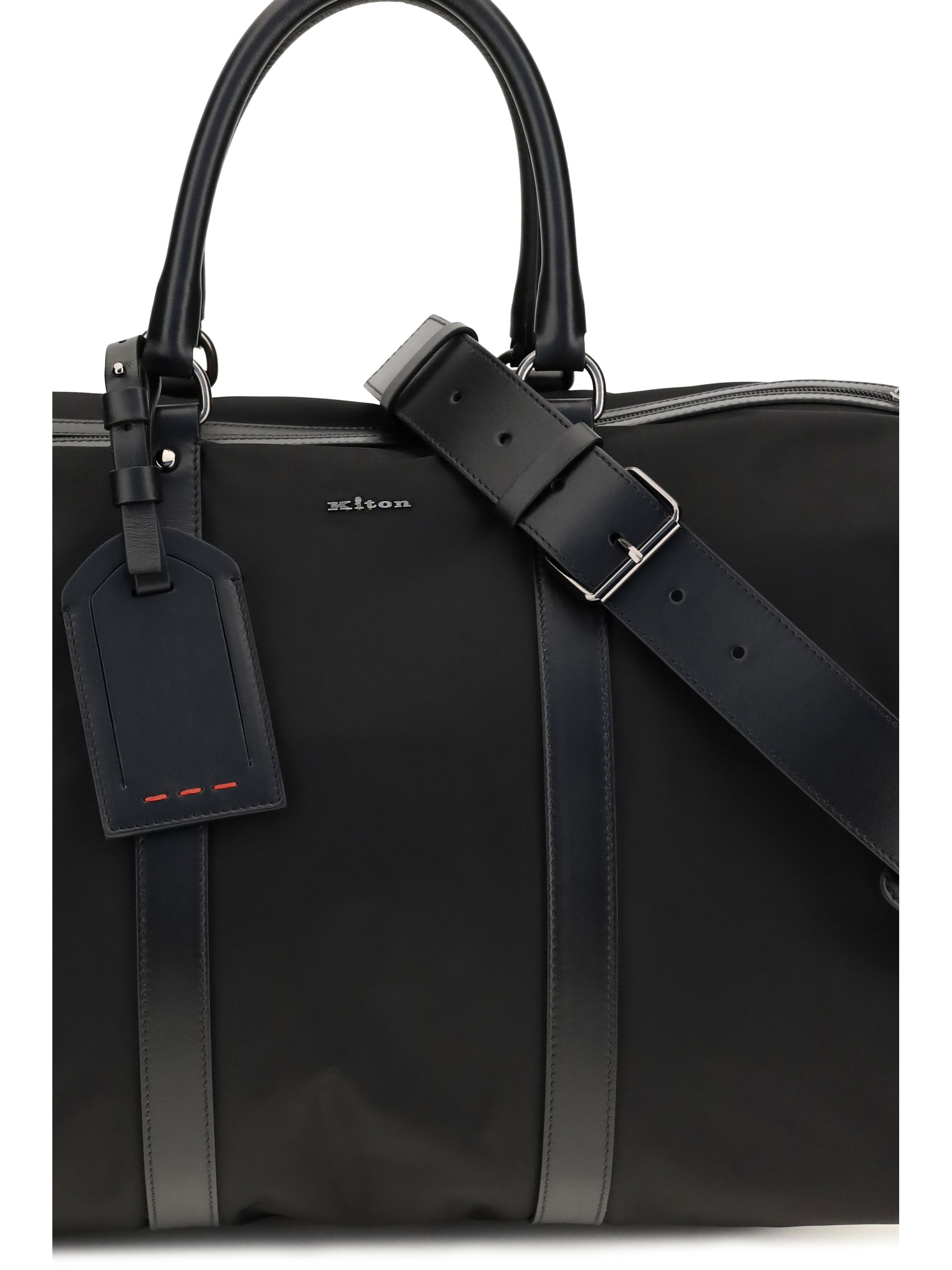 Kiton Men Leather-Trim Travel Duffle Bag KITON