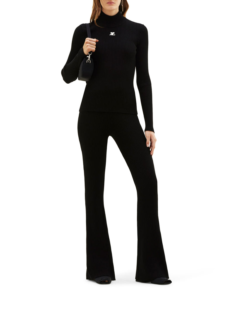 Courreges Women Reedition Rib Knit Mockneck Sweater COURREGES