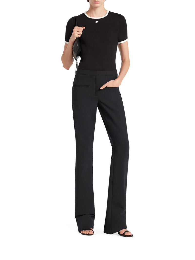 Courreges Women Cotton T Shirt With Contrasting Profiles COURREGES