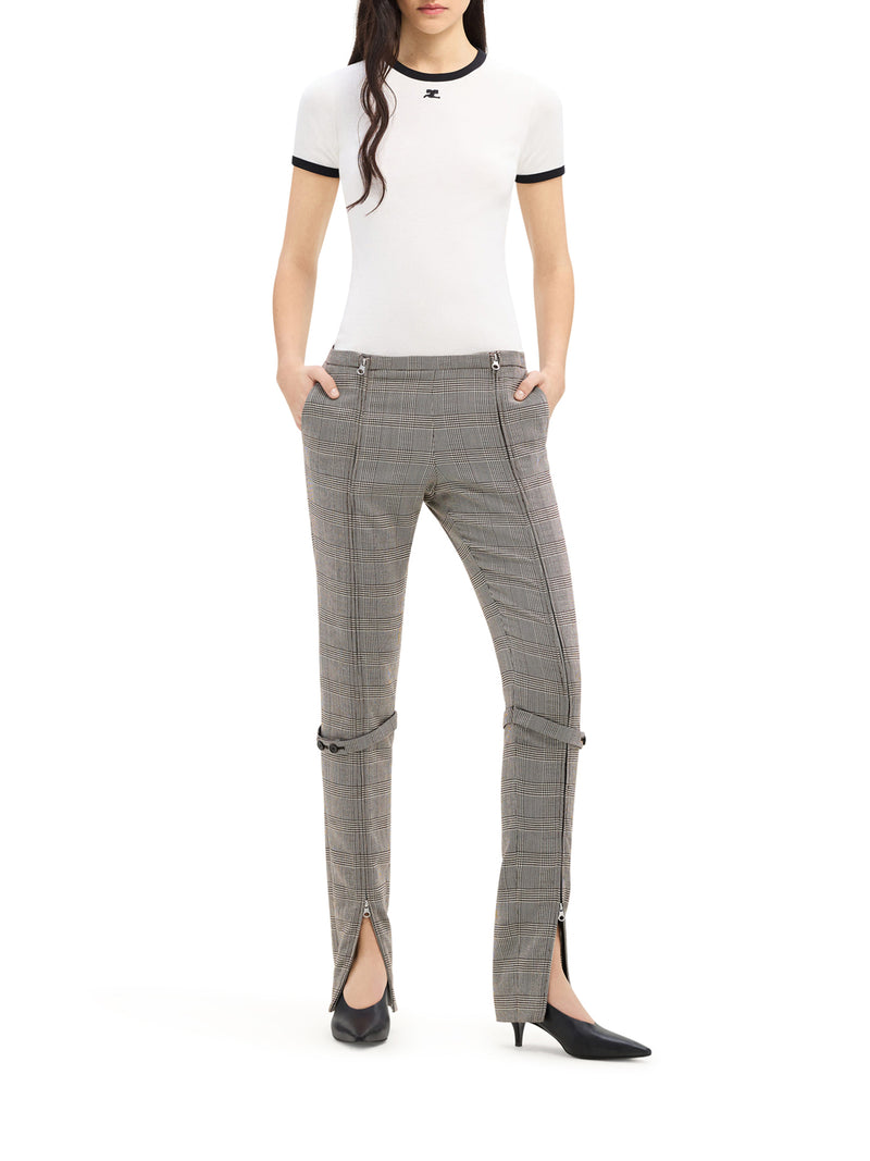 Courreges Women Cotton T-Shirt With Contrasting Profiles COURREGES