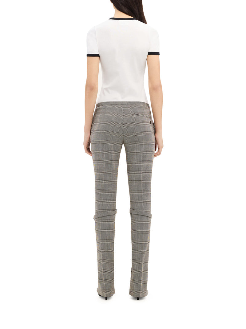 Courreges Women Cotton T-Shirt With Contrasting Profiles COURREGES