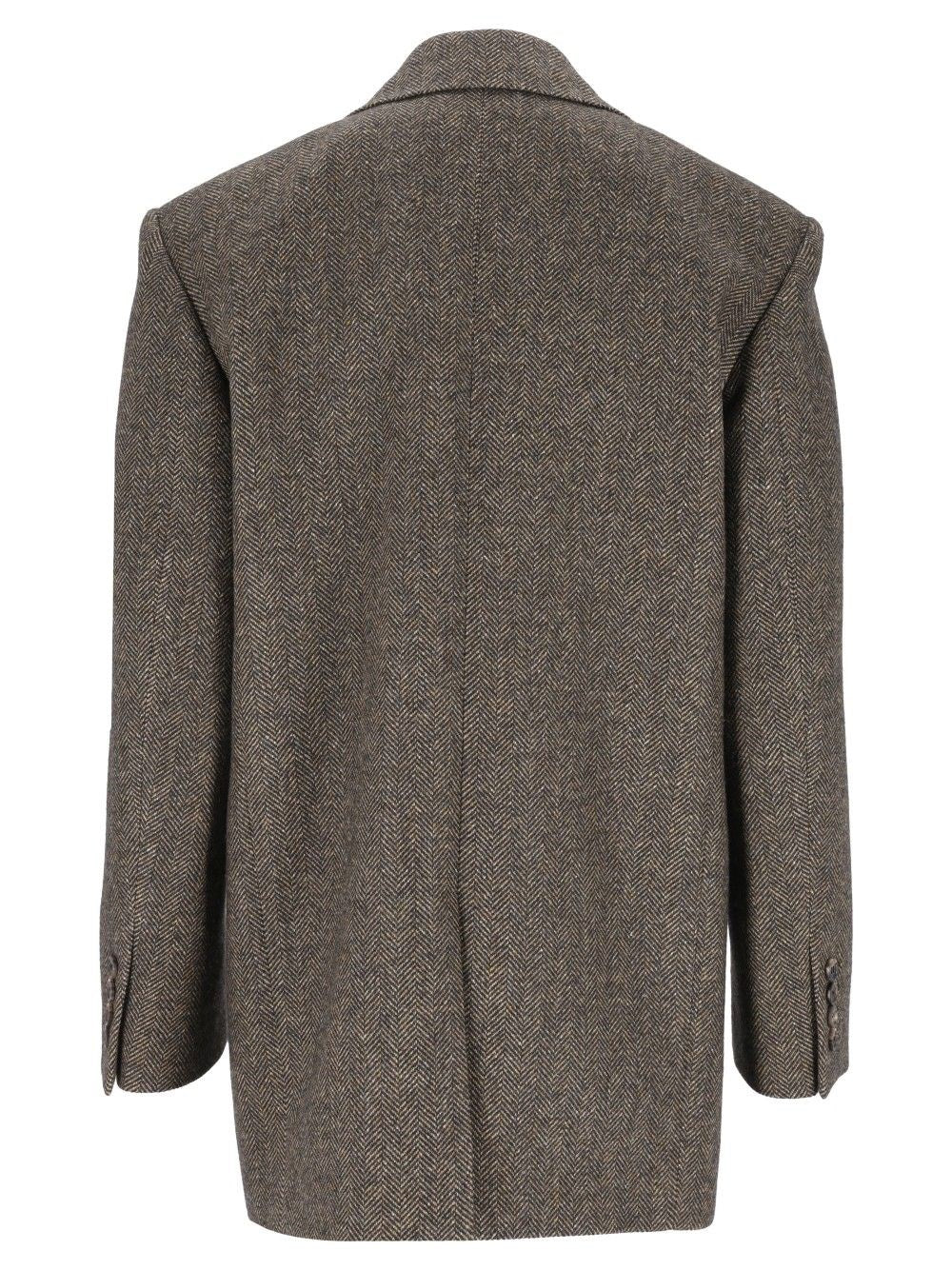 Saint Laurent Women Herringbone Wool Jacket SAINT LAURENT