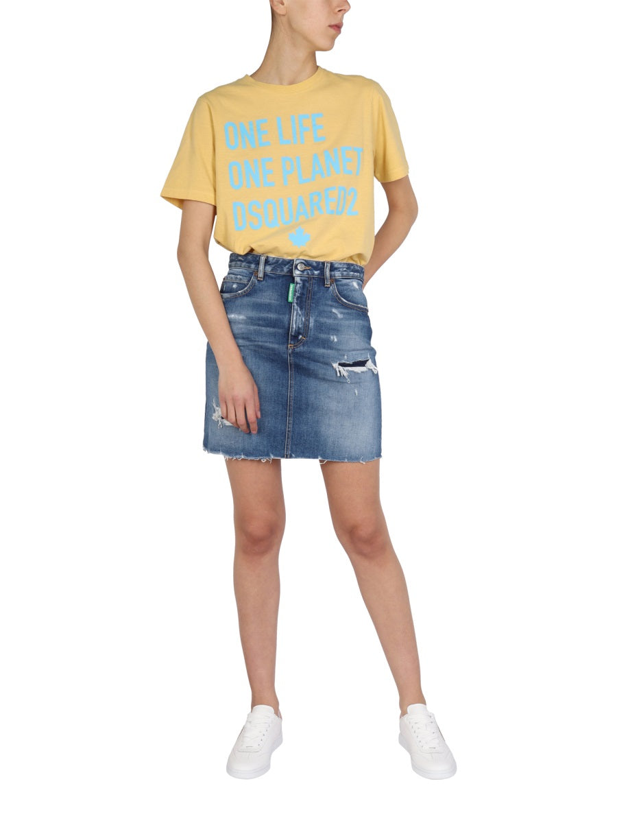 Dsquared Women "One Life One Planet" T-Shirt DSQUARED2