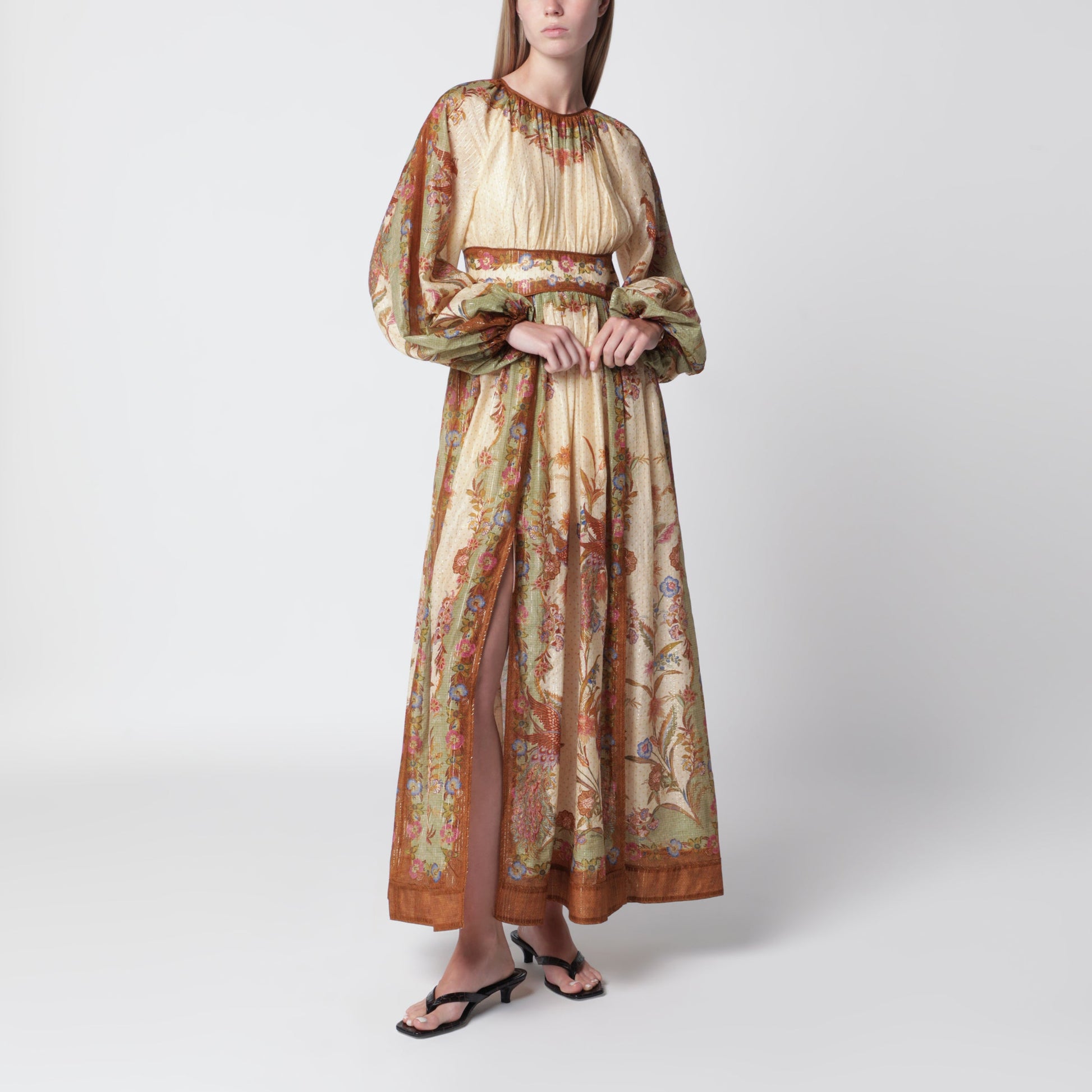 Zimmermann Cream Cotton And Silk Indra Maxi Dress Women ZIMMERMANN