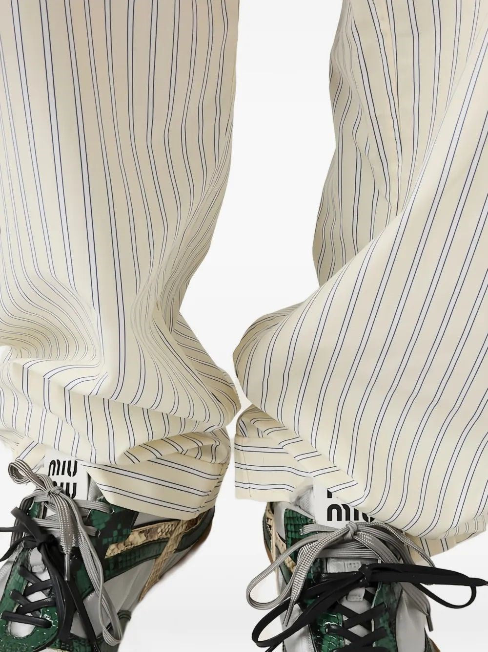 Miu Miu Women Striped Cotton Pajama Pants MIU MIU