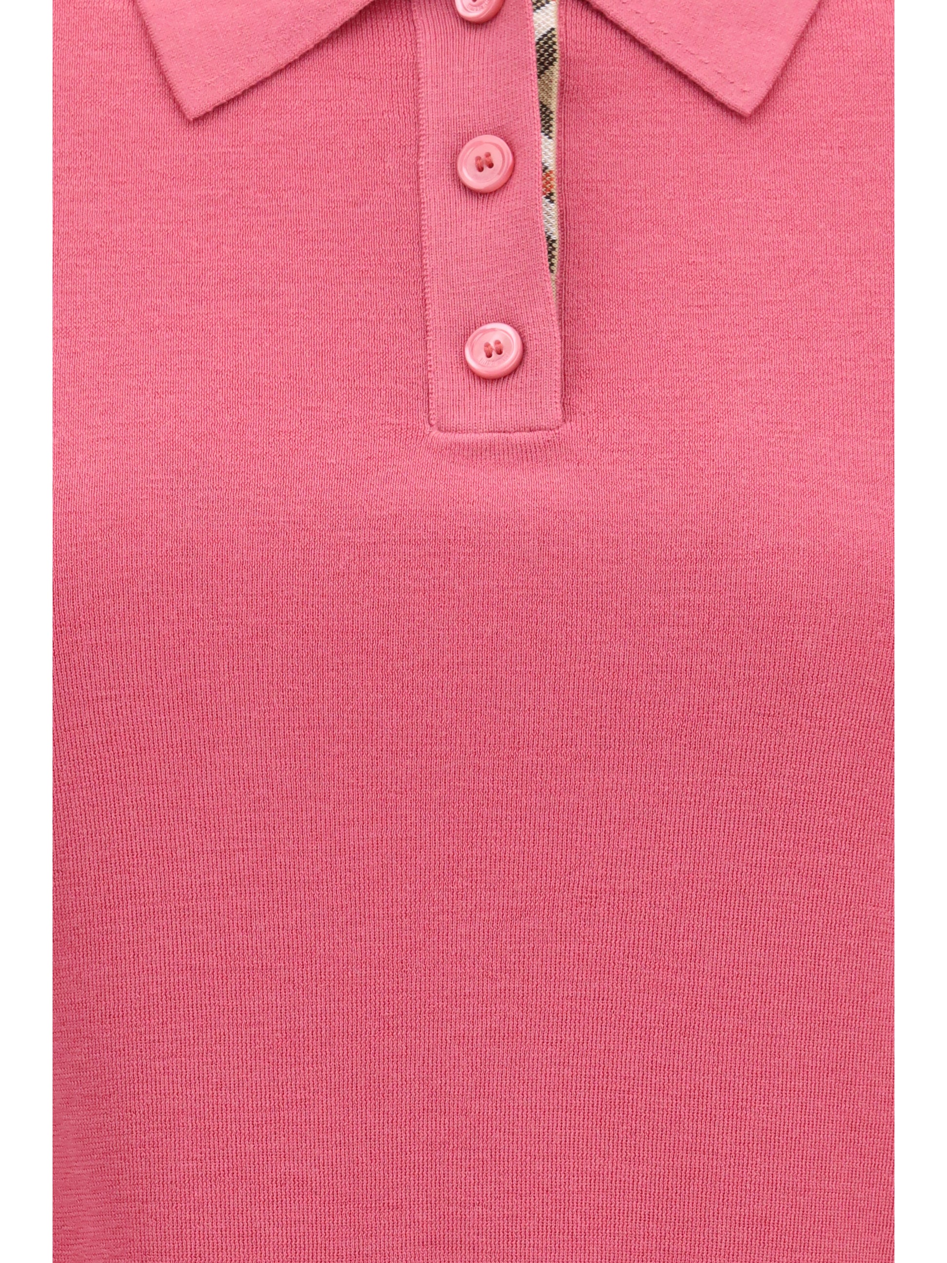 Burberry Women Wool Polo With Check Details BURBERRY