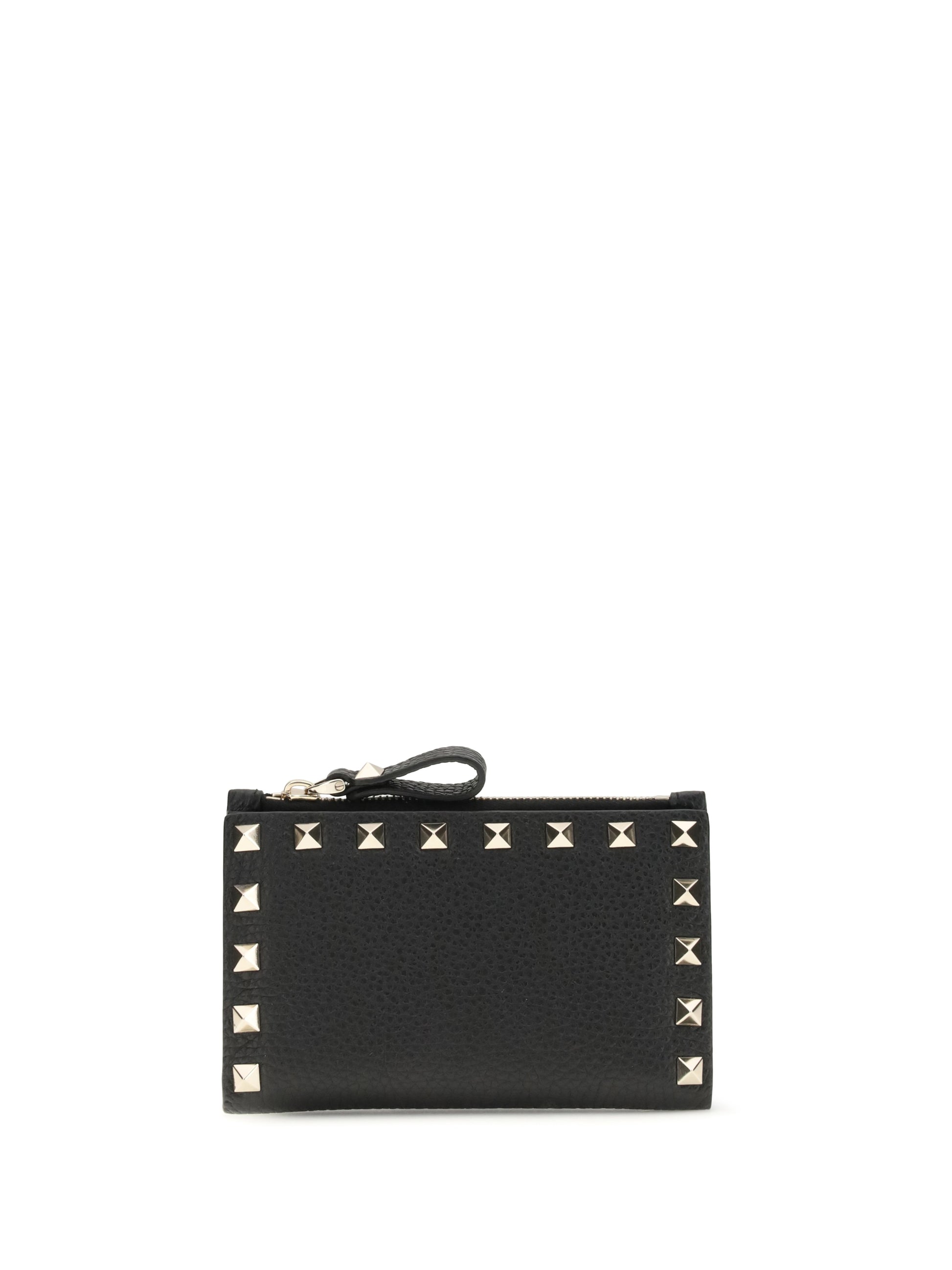 Valentino Garavani Women Rockstud Zip Card Holder VALENTINO GARAVANI